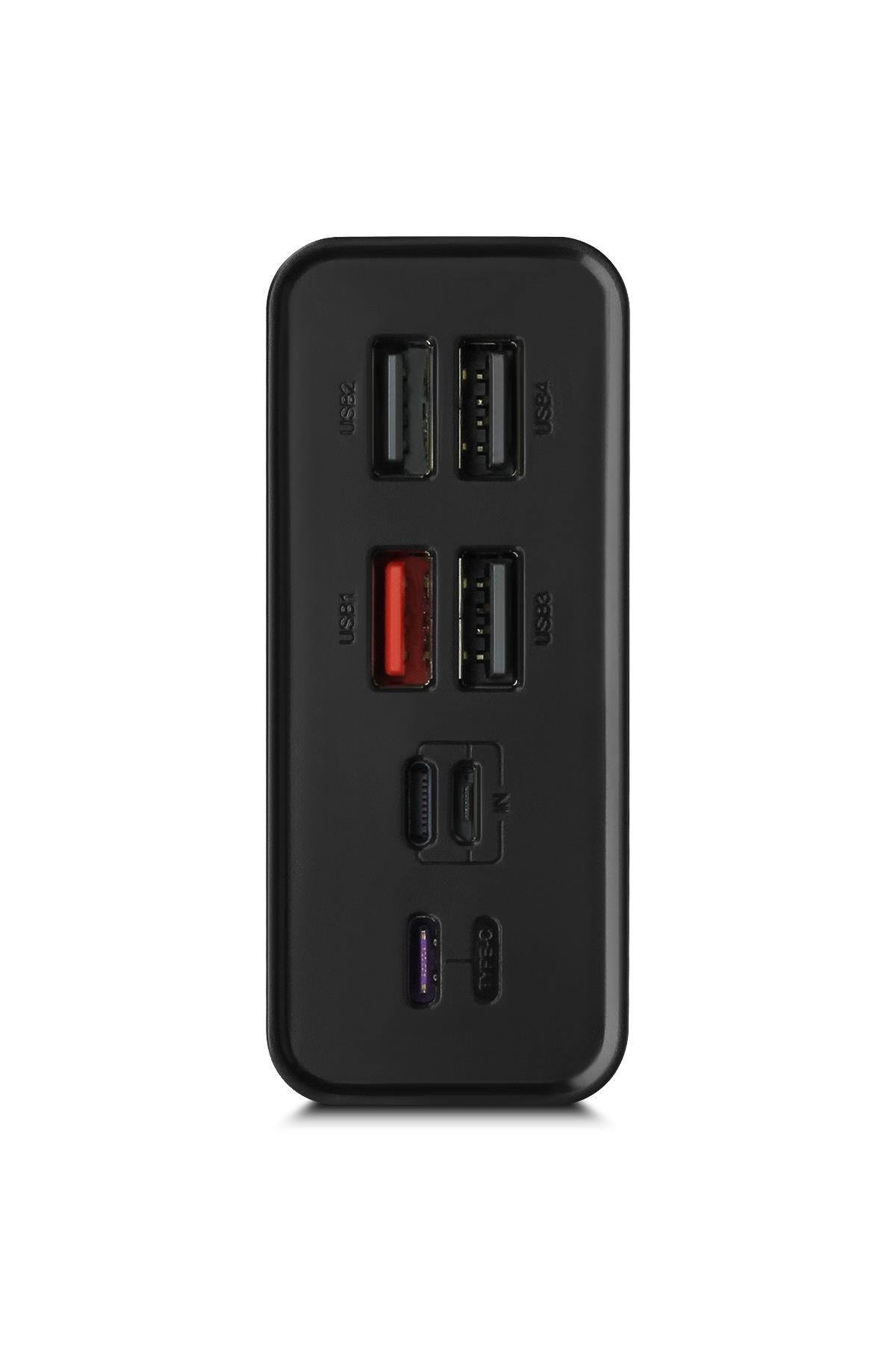 Powerway QC30S Siyah 30.000 Mah PD 22.5W Dahili Kablolu Hızlı Şarj Led Işıklı Powerbank