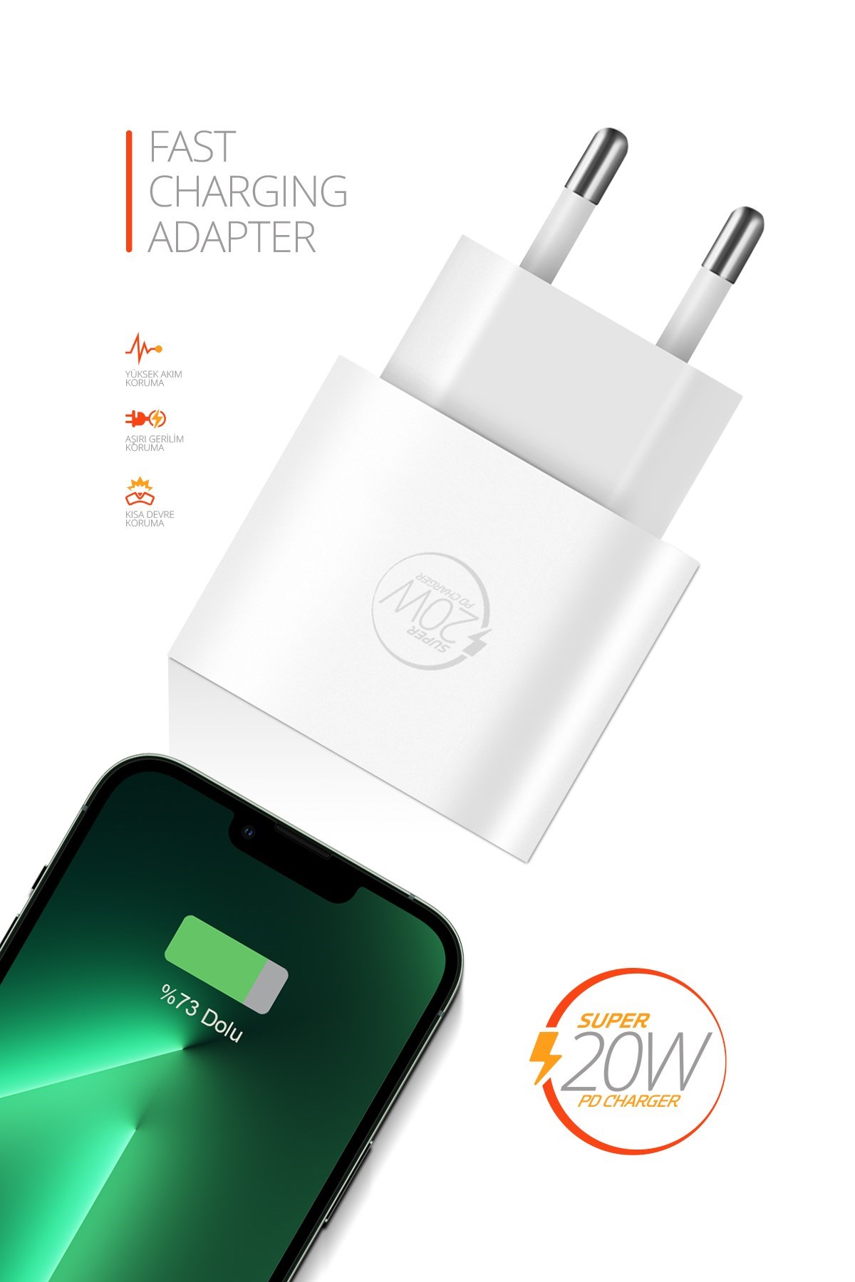 Powerway RX20 PD 20W Type-C Girişli Hızlı Şarj Başlığı