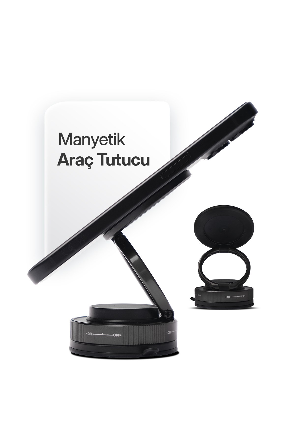 Powerway TT77 Yüksek Kaliteli Manyetik Araç İçi Telefon Tutucu Katlanabilir 360 Derece Açı