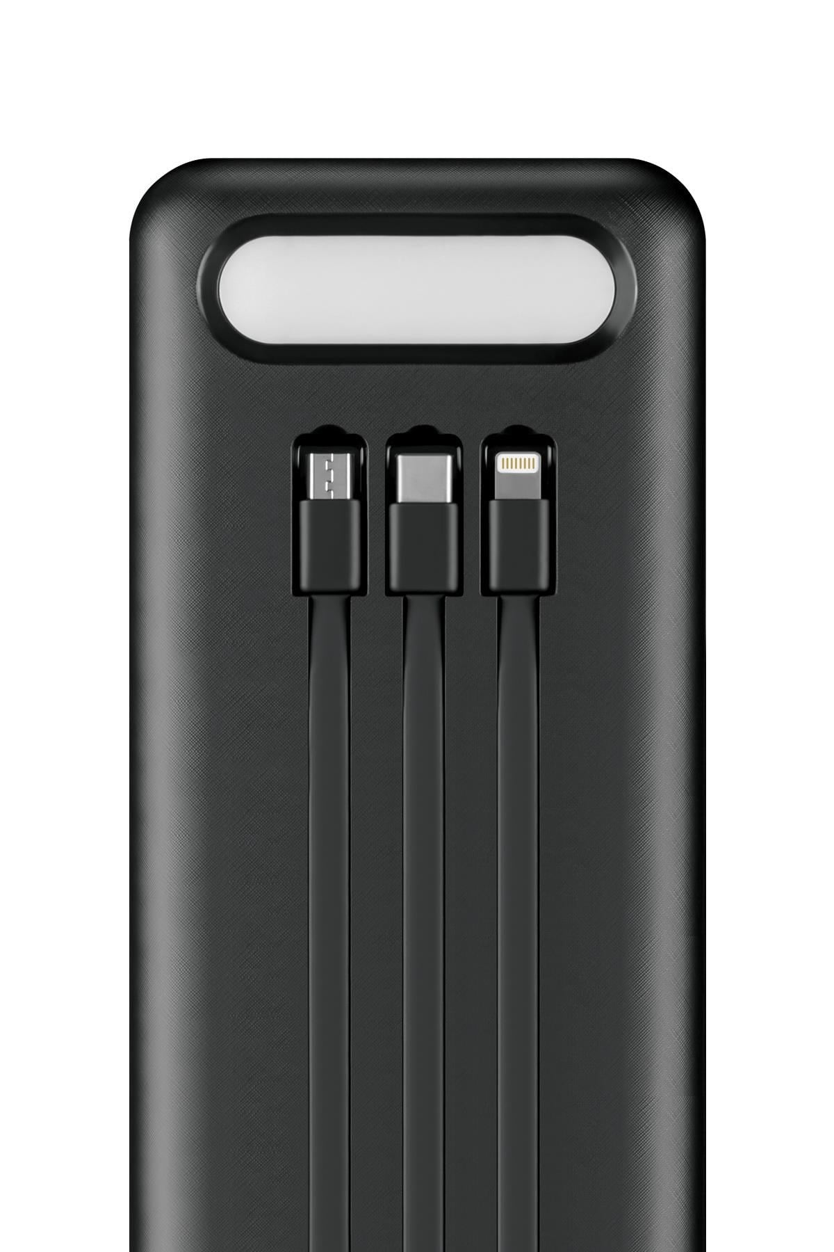 Powerway TX80 Siyah 80.000 mAh Çoklu Çıkış Dijital Göstergeli Ekstra Kablolu Powerbank