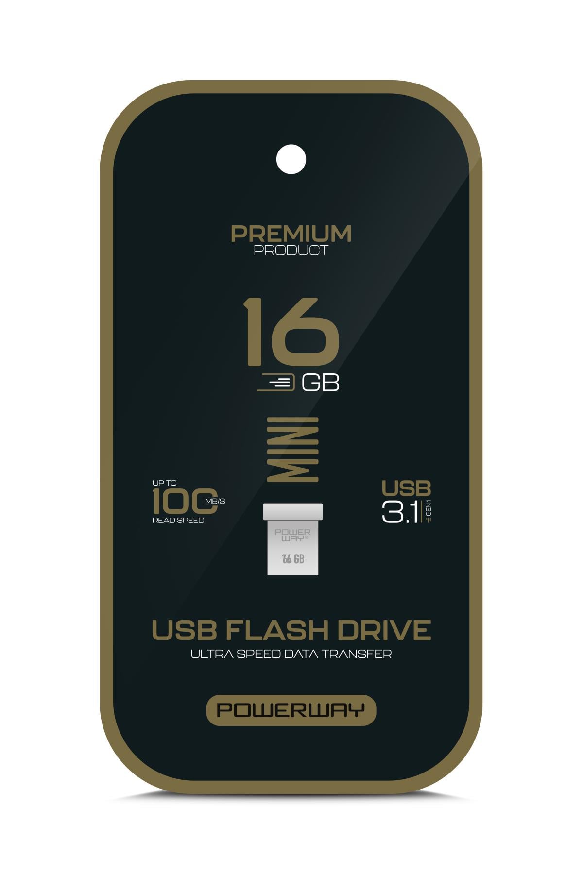 Premium 16 GB Mini USB 3.1 Metal Gövde Ultra Hızlı Flash Bellek Data Traveler