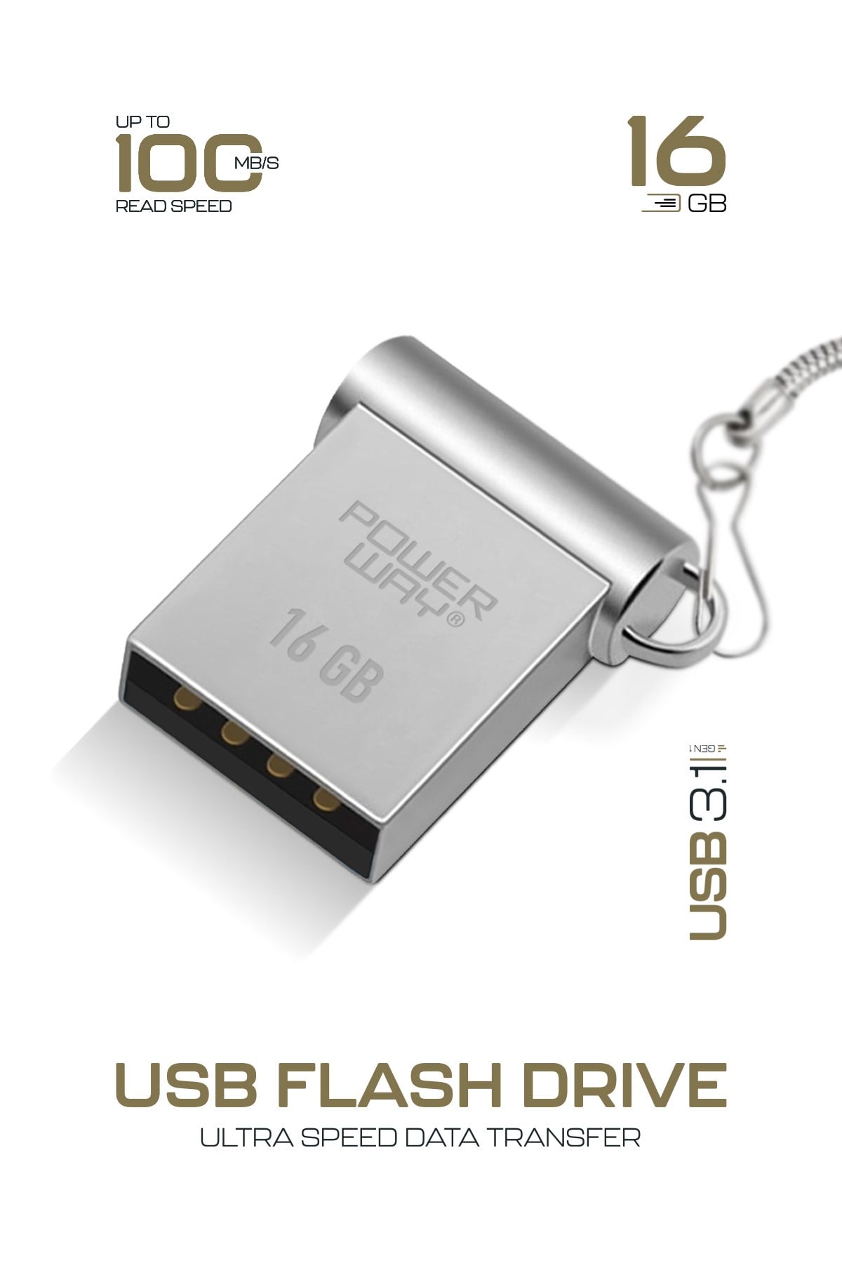 Premium 16 GB Mini USB 3.1 Metal Gövde Ultra Hızlı Flash Bellek Data Traveler