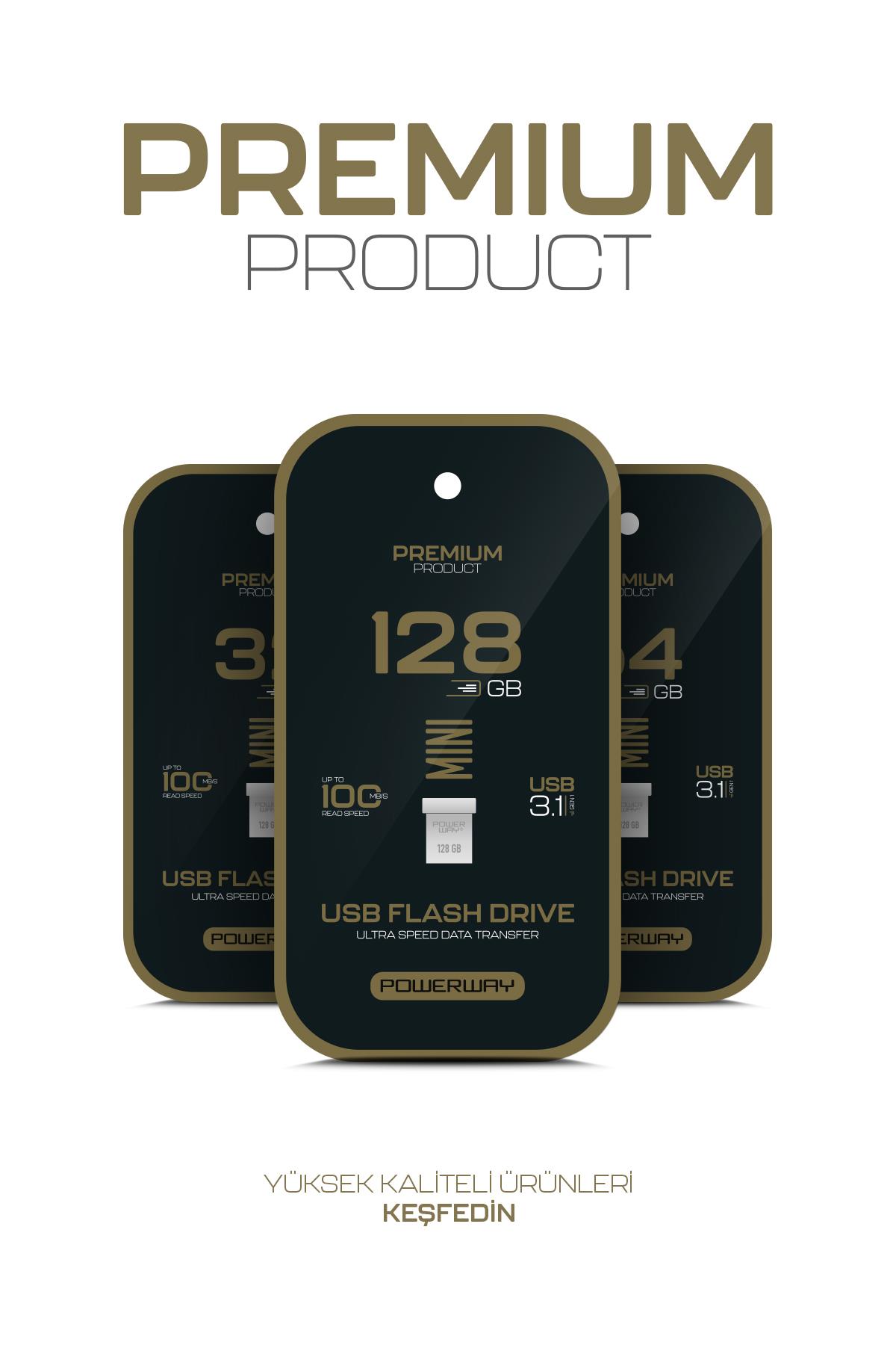 Premium 16 GB Mini USB 3.1 Metal Gövde Ultra Hızlı Flash Bellek Data Traveler