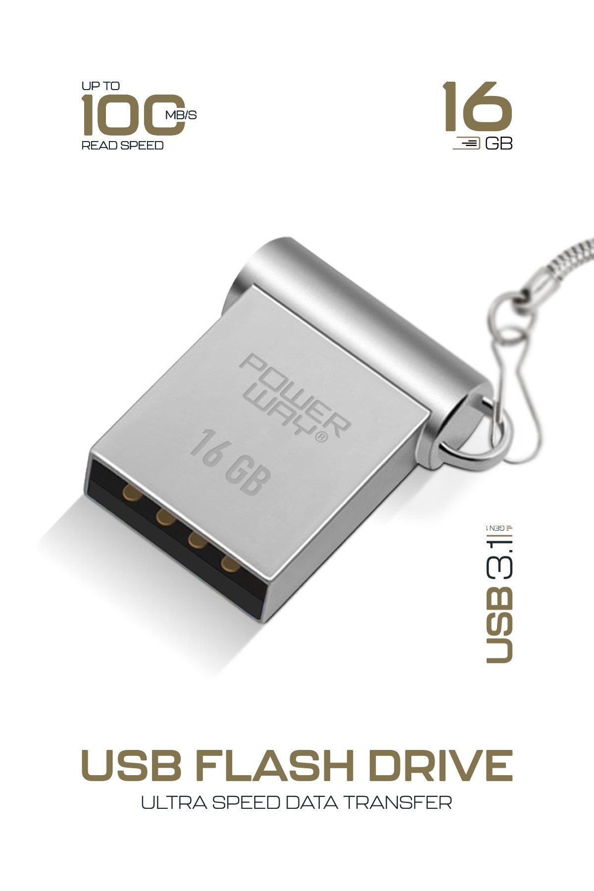 Premium 16 GB Mini USB 3.1 Metal Gövde Ultra Hızlı Flash Bellek Data Traveler
