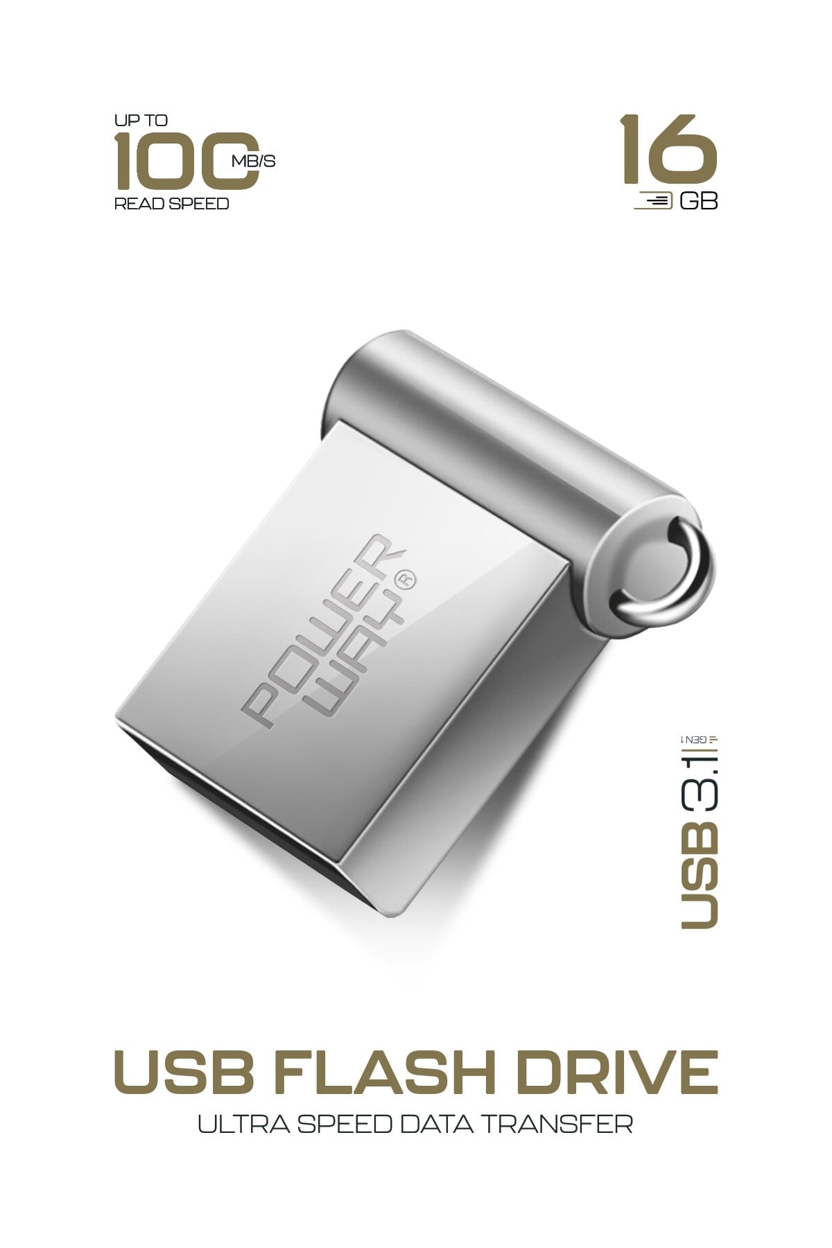 Premium 16 GB Mini USB 3.1 Metal Gövde Ultra Hızlı Flash Bellek Data Traveler