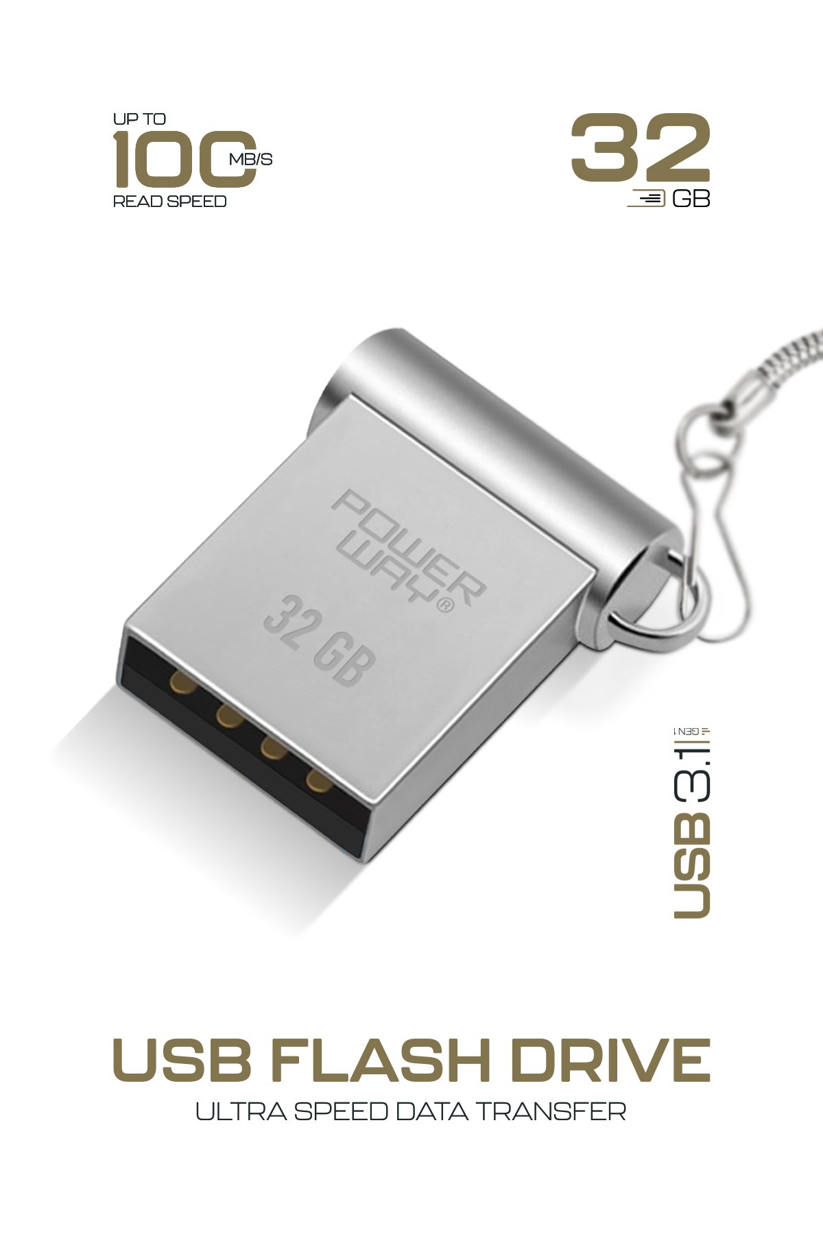 Premium 32 GB Mini USB 3.1 Metal Gövde Ultra Hızlı Flash Bellek Data Traveler