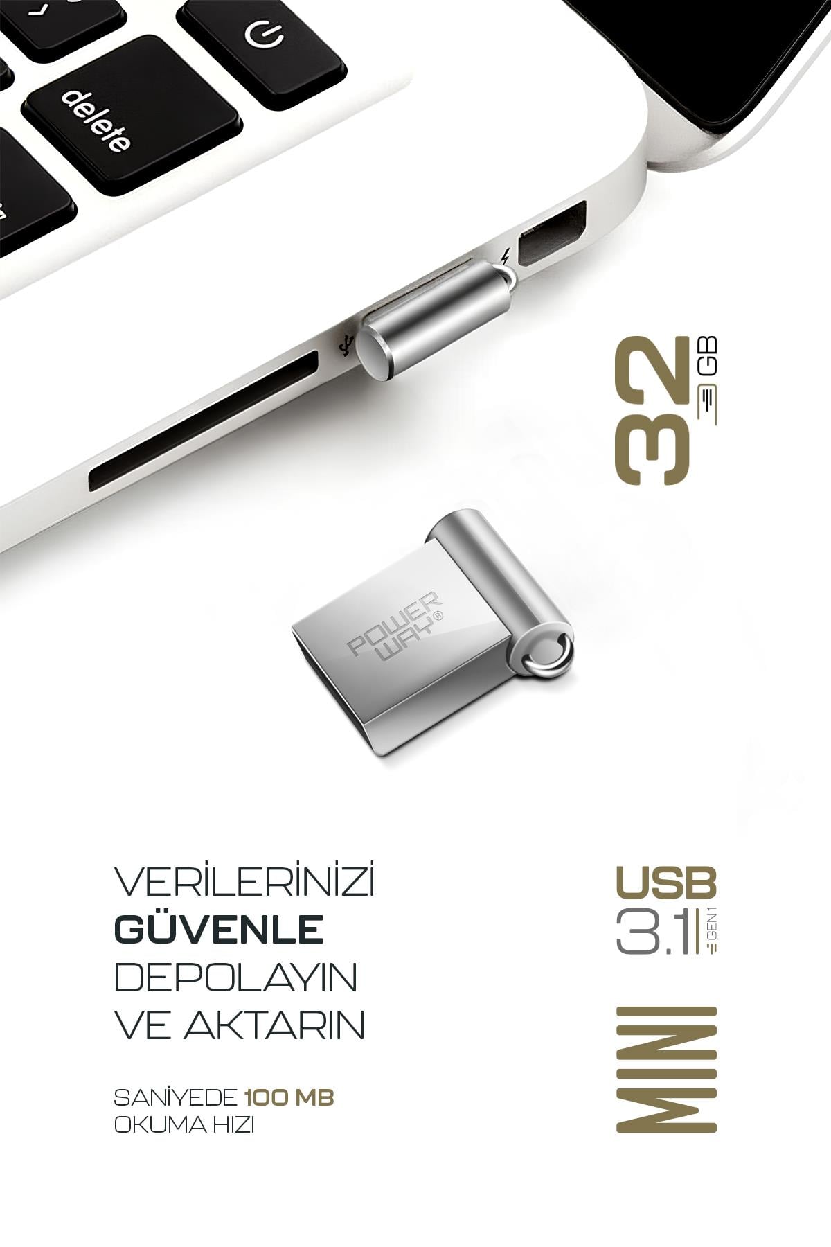 Premium 32 GB Mini USB 3.1 Metal Gövde Ultra Hızlı Flash Bellek Data Traveler