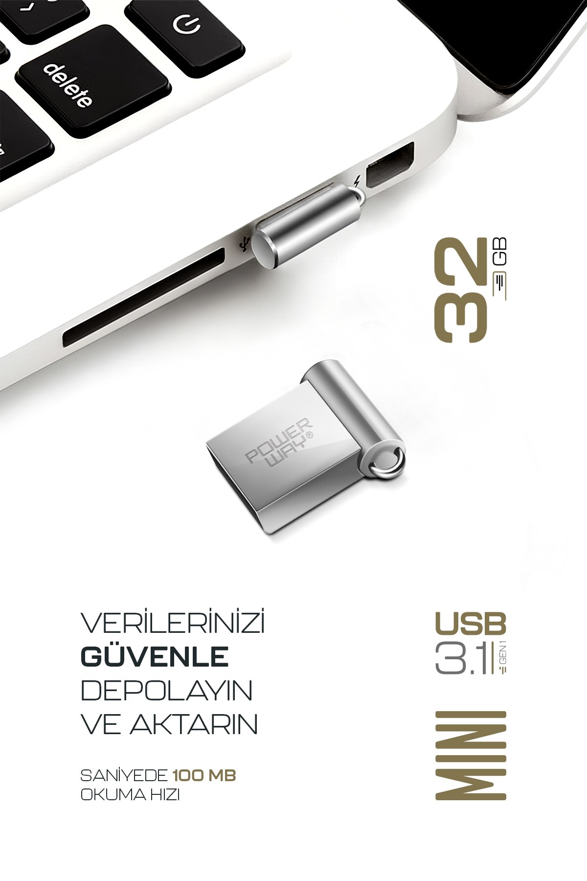 Premium 32 GB Mini USB 3.1 Metal Gövde Ultra Hızlı Flash Bellek Data Traveler