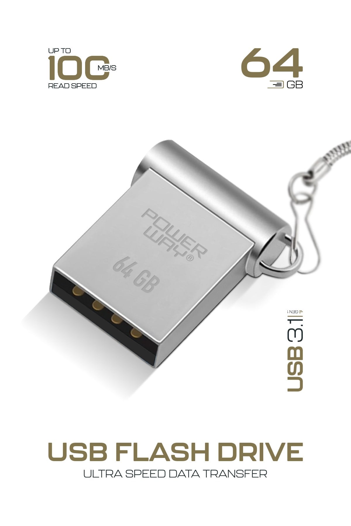 Premium 64 GB Mini USB 3.1 Metal Gövde Ultra Hızlı Flash Bellek Data Traveler