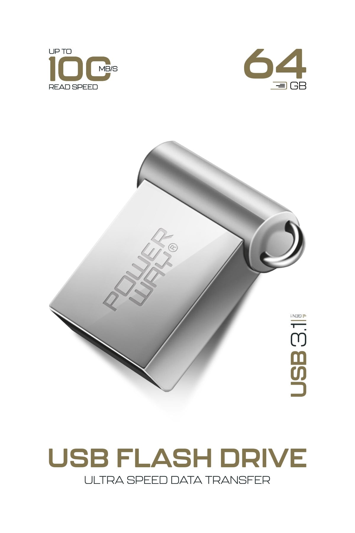 Premium 64 GB Mini USB 3.1 Metal Gövde Ultra Hızlı Flash Bellek Data Traveler