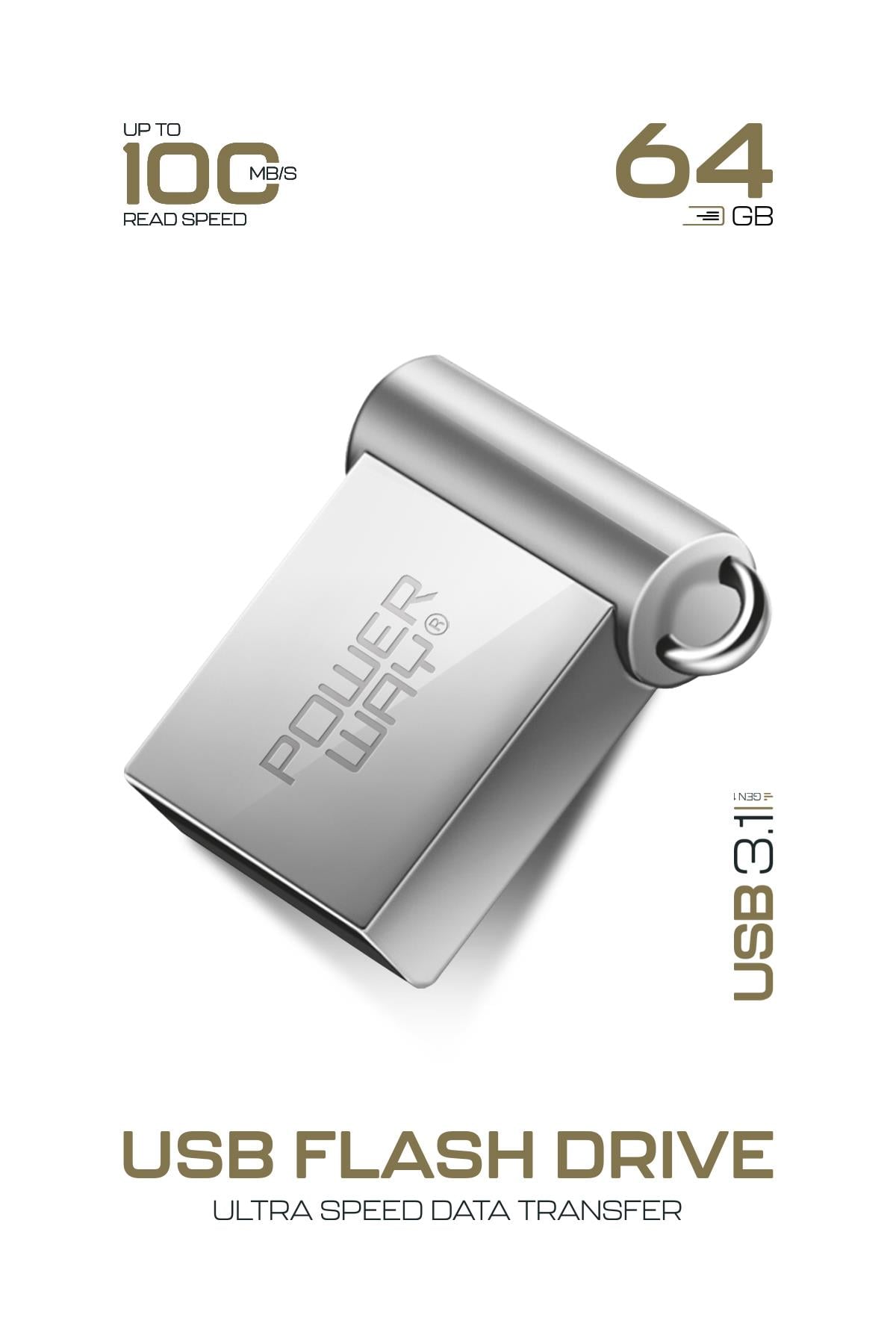 Premium 64 GB Mini USB 3.1 Metal Gövde Ultra Hızlı Flash Bellek Data Traveler