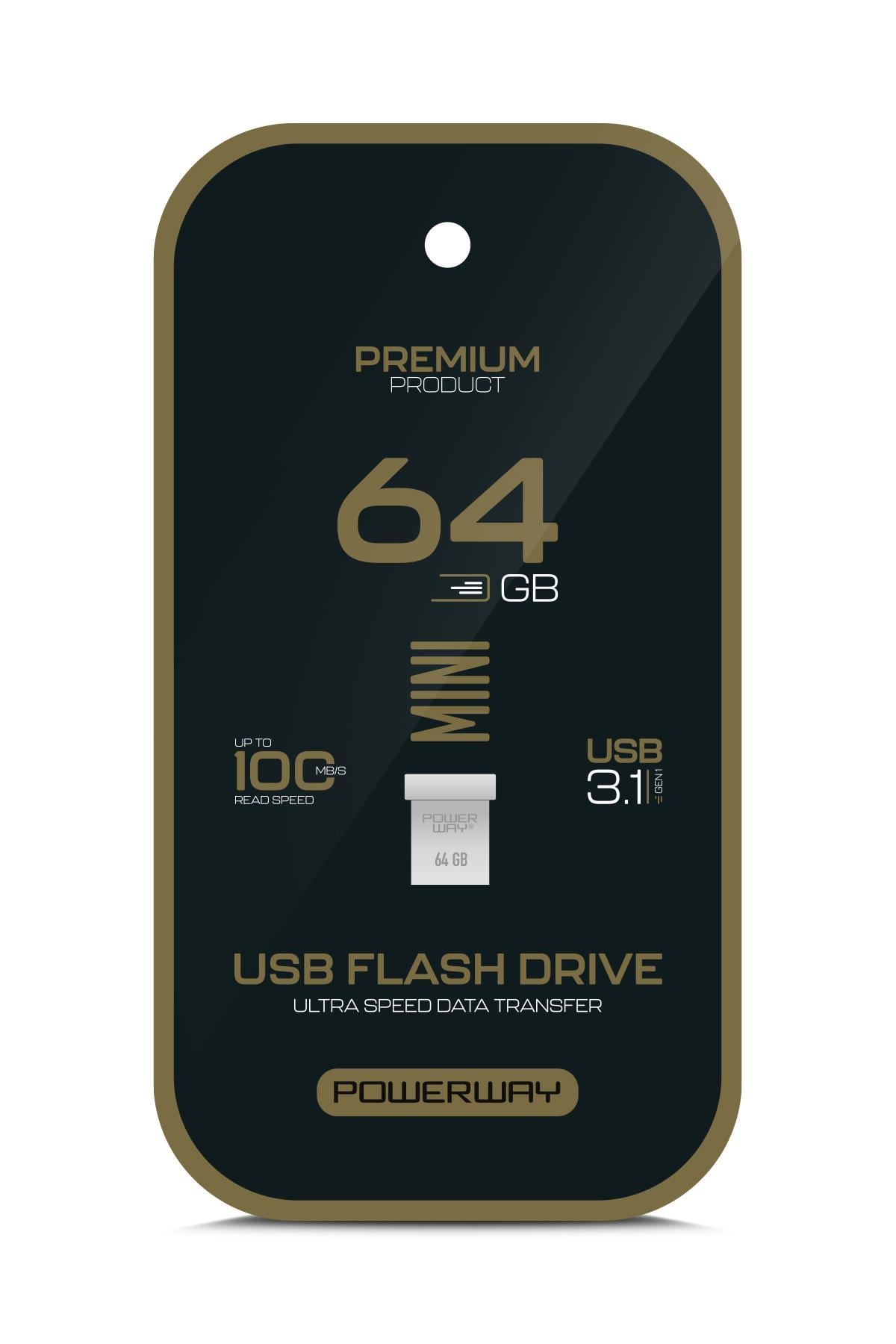 Premium 64 GB Mini USB 3.1 Metal Gövde Ultra Hızlı Flash Bellek Data Traveler