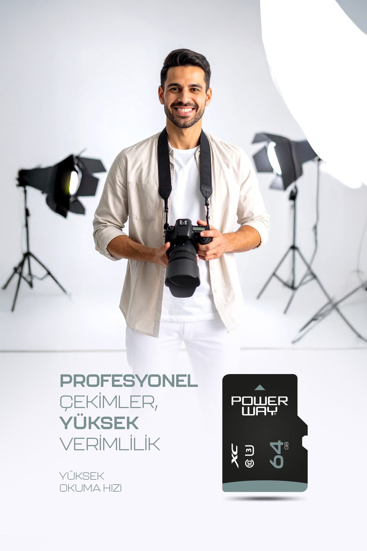 Profesyonel Elite 64 GB Hafıza Kartı Class 10 U3 XC SD Kart Yüksek 4K Kayıt Uyumlu