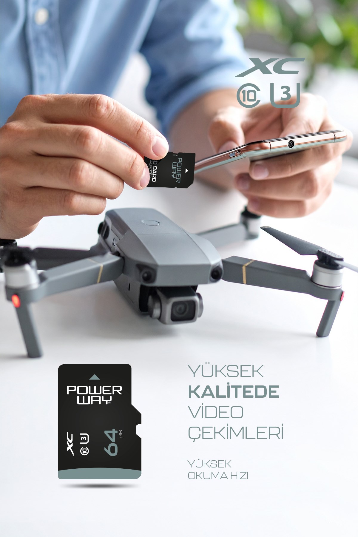 Profesyonel Elite 64 GB Hafıza Kartı Class 10 U3 XC SD Kart Yüksek 4K Kayıt Uyumlu