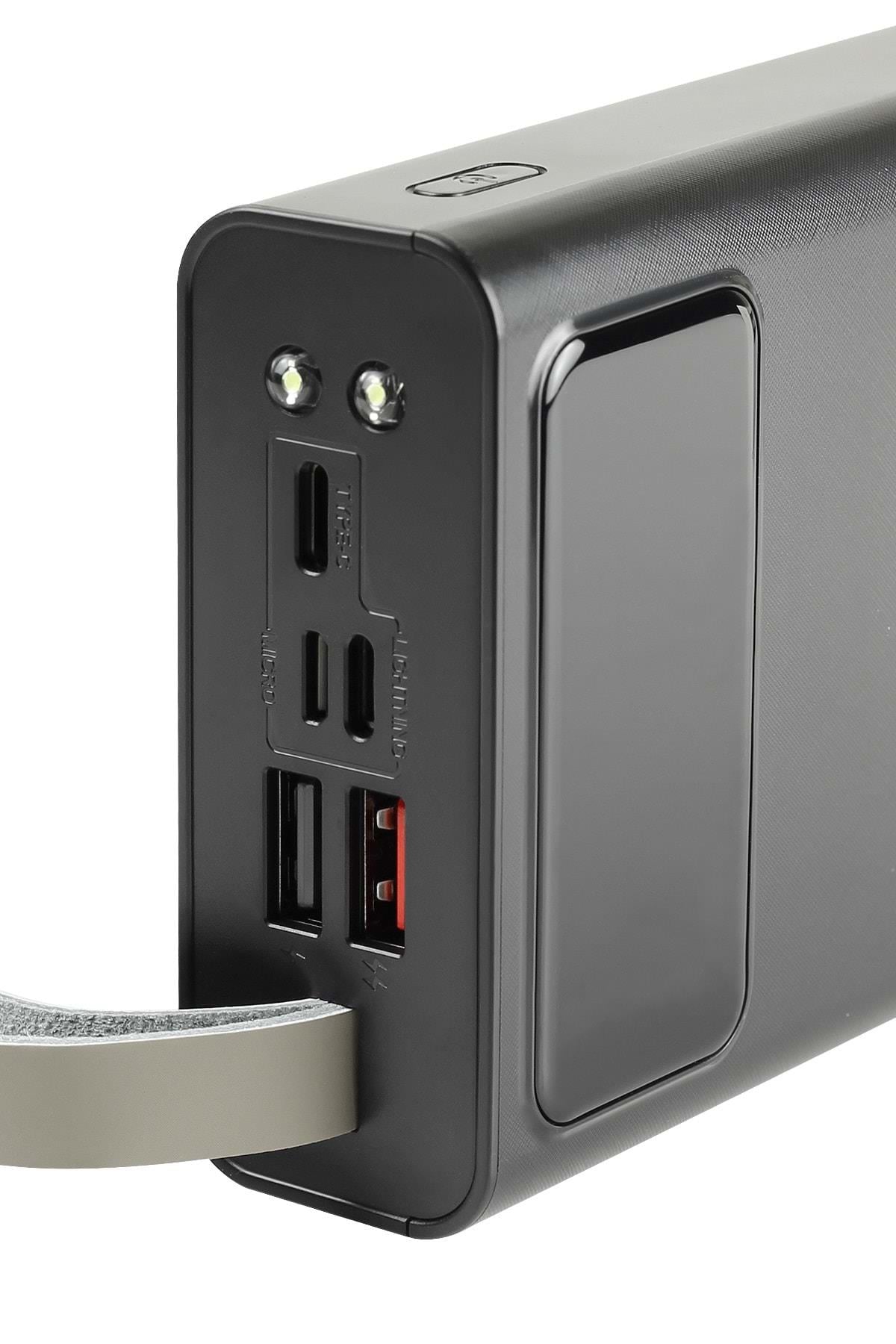 TX30 Siyah Led Işıklı Dijital Göstergeli 30.000 mAh (Gerçek 30.000 mAh Garantili) Powerbank