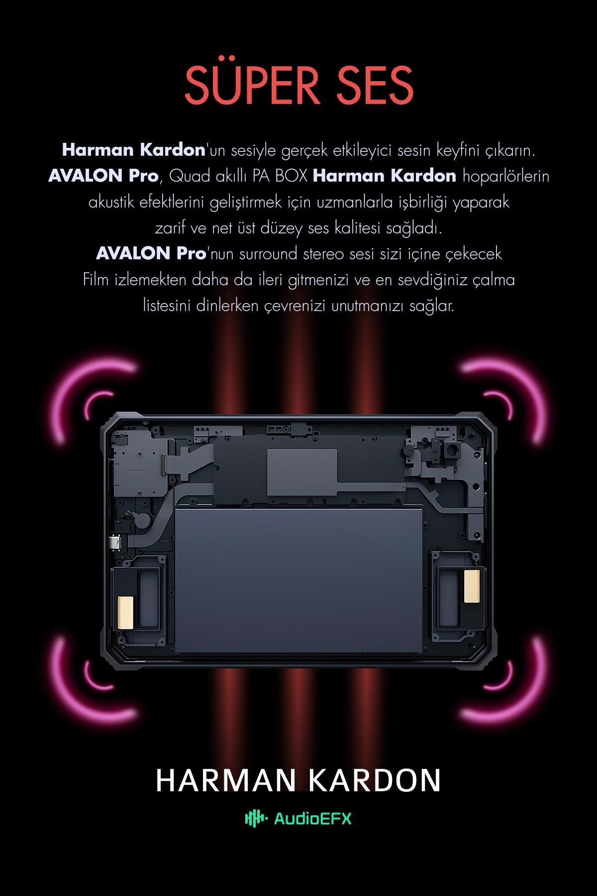 Vorcom Avalon 256 GB Hafıza 8 GB Ram 10.36 Inc FHD 22.000 mAh Pil Harman Kardon Profesyonel Oyuncu Tableti