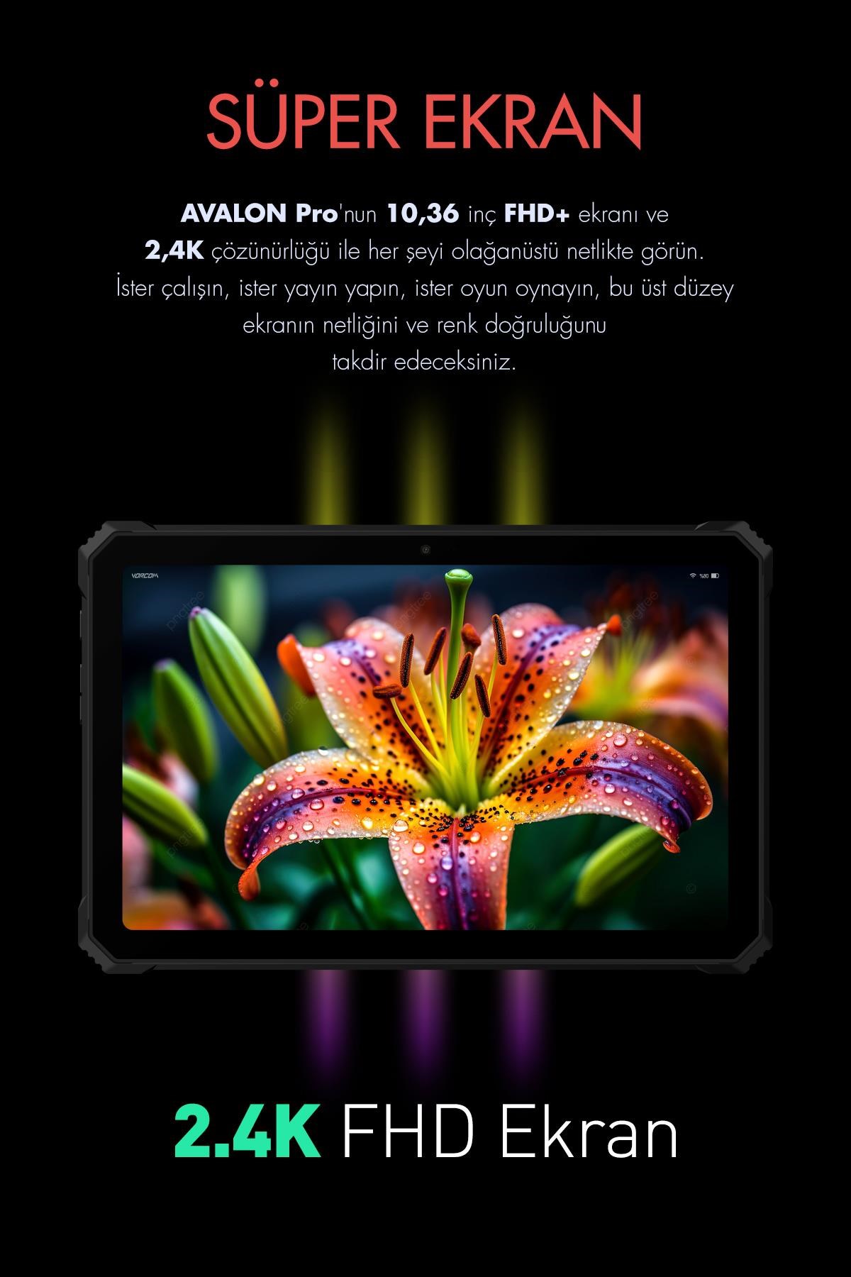 Vorcom Avalon 256 GB Hafıza 8 GB Ram 10.36 Inc FHD 22.000 mAh Pil Harman Kardon Profesyonel Oyuncu Tableti