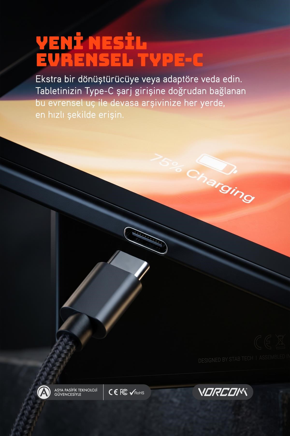 Vorcom STAB7 Siyah 10.1 Inc 3 GB Ram 64 GB Hafıza 8 Çekirdek İşlemcili Tablet