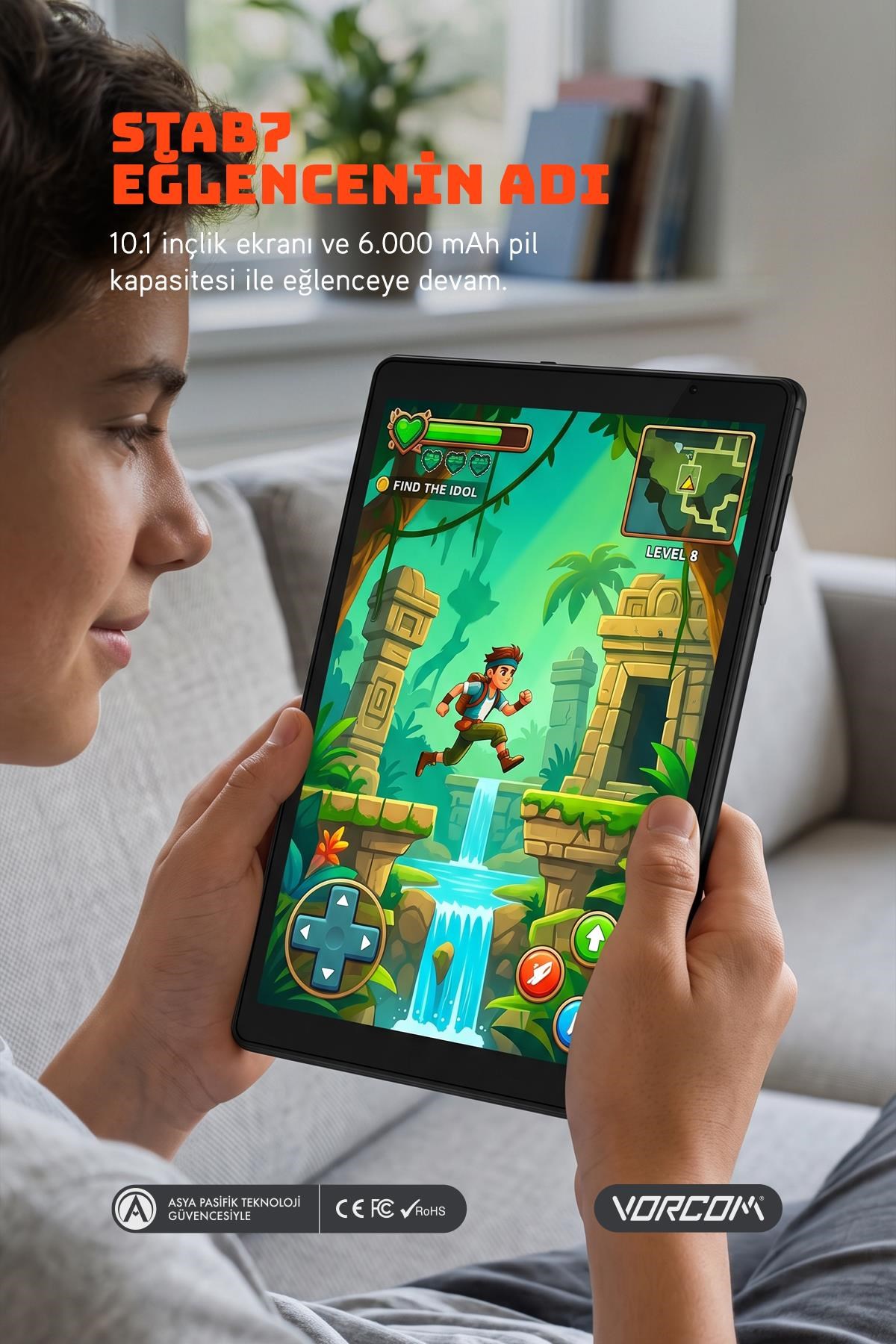 Vorcom STAB7 Siyah 10.1 Inc 3 GB Ram 64 GB Hafıza 8 Çekirdek İşlemcili Tablet