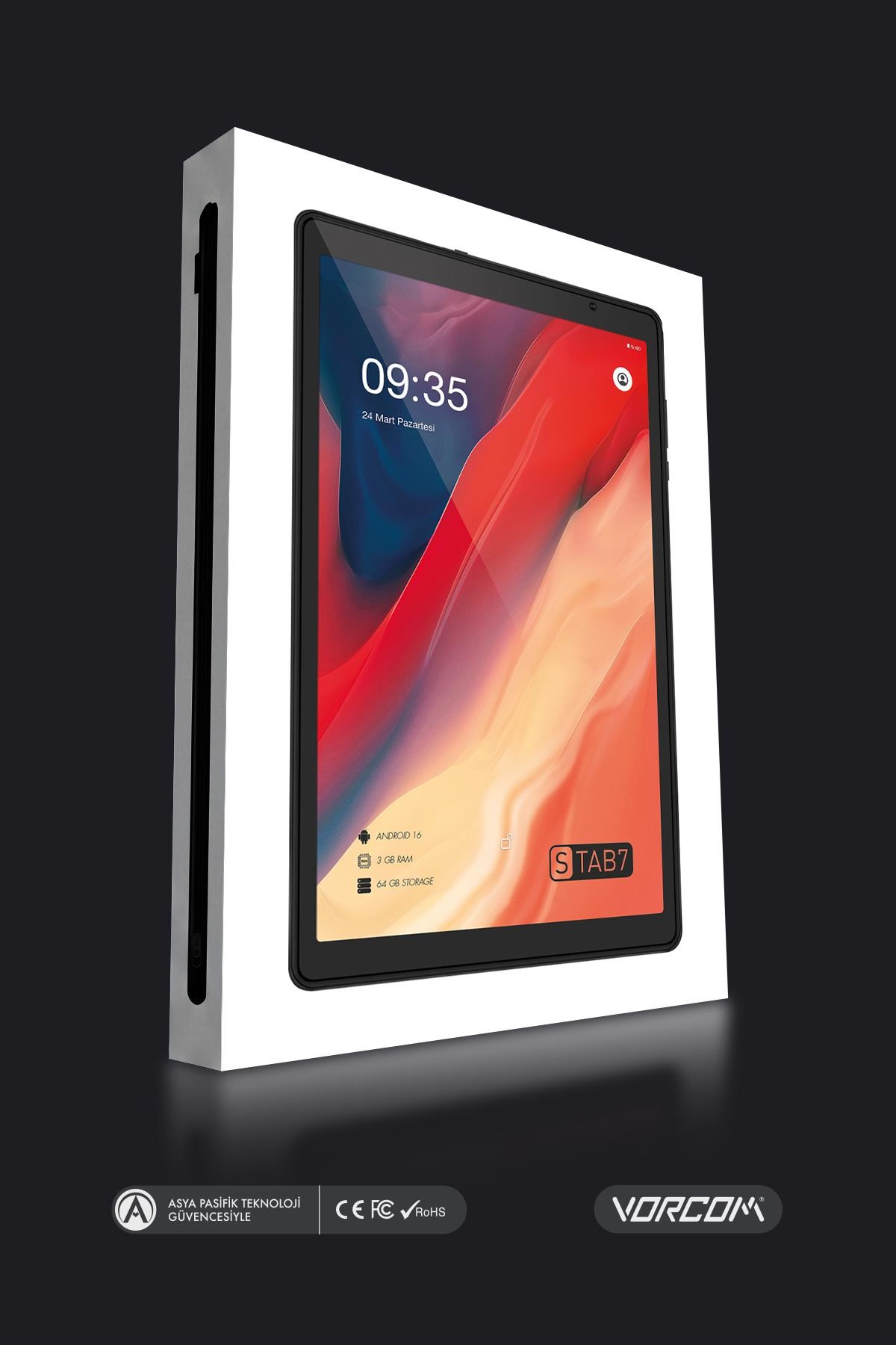 Vorcom STAB7 Siyah 10.1 Inc 3 GB Ram 64 GB Hafıza 8 Çekirdek İşlemcili Tablet