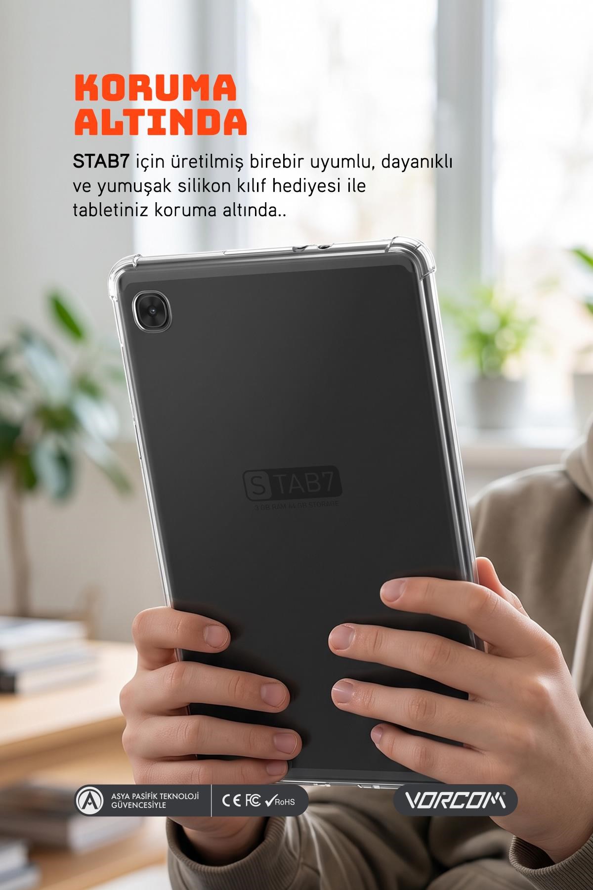 Vorcom STAB7 Siyah 10.1 Inc 3 GB Ram 64 GB Hafıza 8 Çekirdek İşlemcili Tablet
