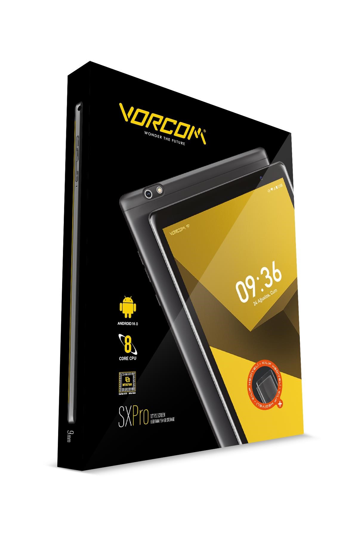 Vorcom SXPro 6GB/64GB 10.1” 1200*800 HD IPS Ekran Tablet Ekran Koruyucu Hediyeli