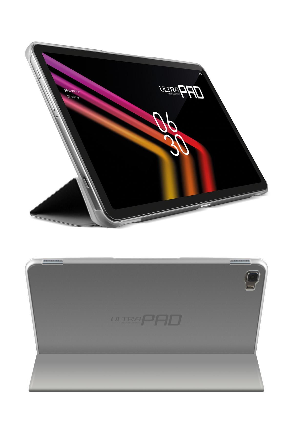 Vorcom UltraPad Kılıf Gri Katlanabilir Standlı ve Kapaklı 360 Ön Arka Tam Koruma