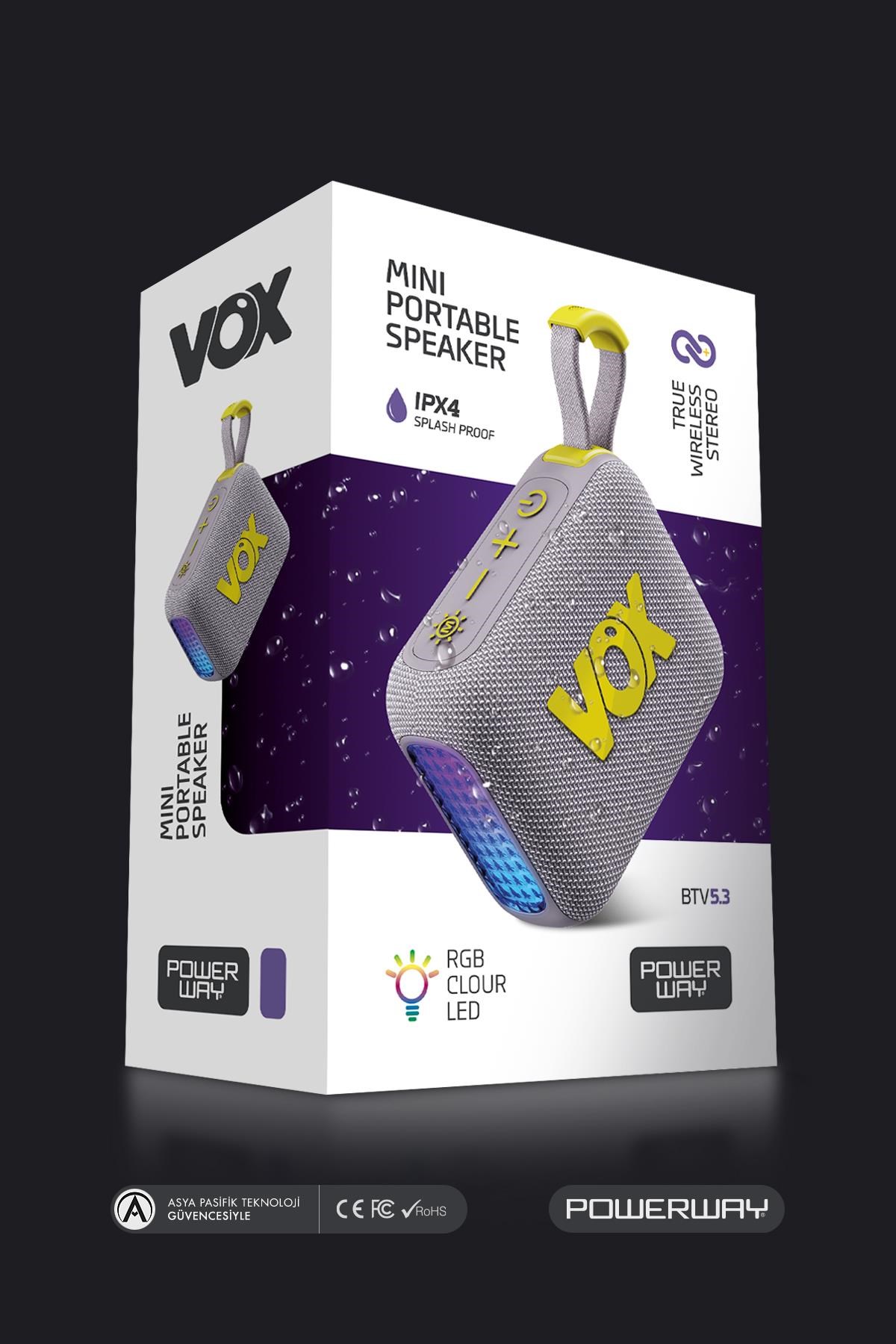 Vox Usb Hafıza Kartı Aux  Led Işıklı Bluetooth Hoparlör Hi-Fi Ses Bombası