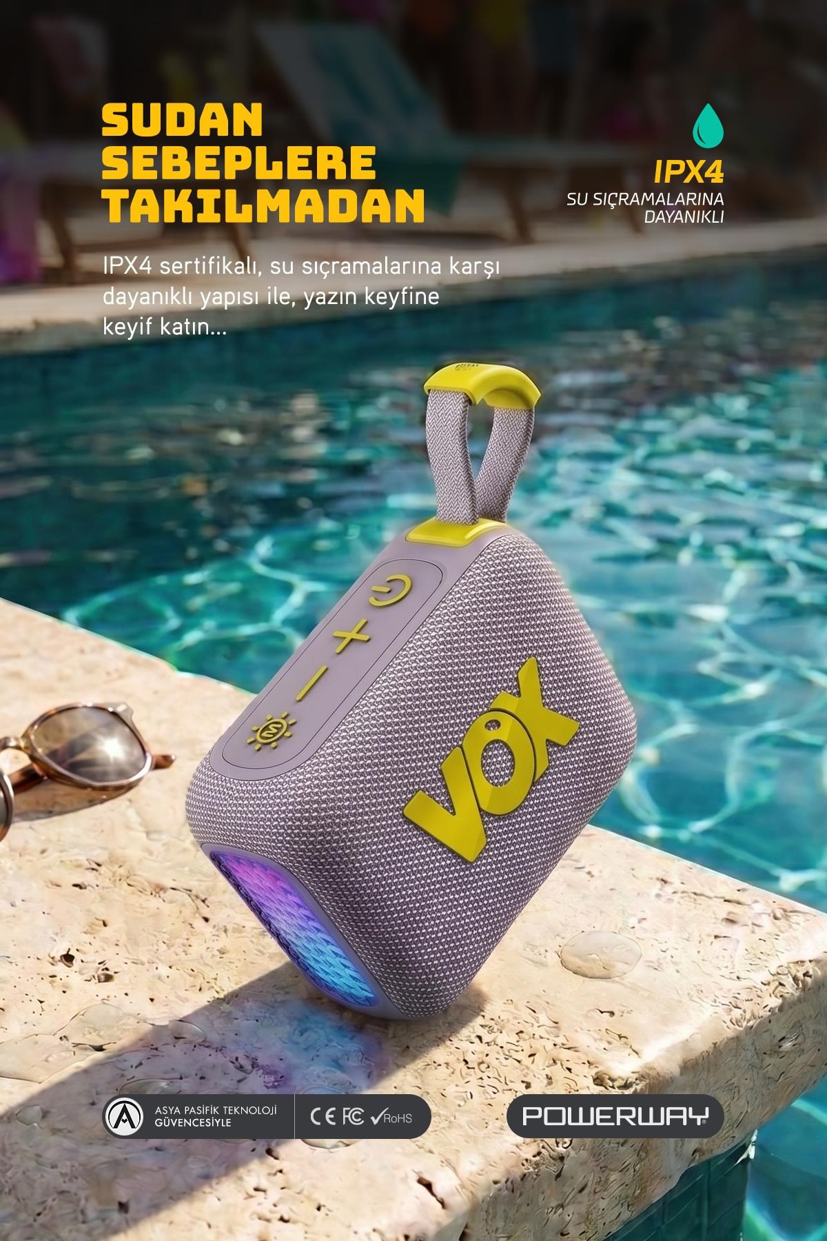 Vox Usb Hafıza Kartı Aux  Led Işıklı Bluetooth Hoparlör Hi-Fi Ses Bombası
