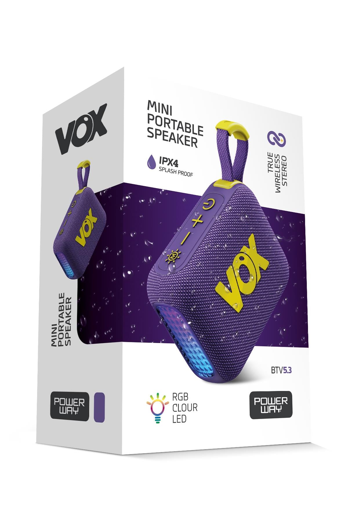 Vox Usb Hafıza Kartı Aux Radyo Led Işıklı Bluetooth Hoparlör Hi-Fi Ses Bombası