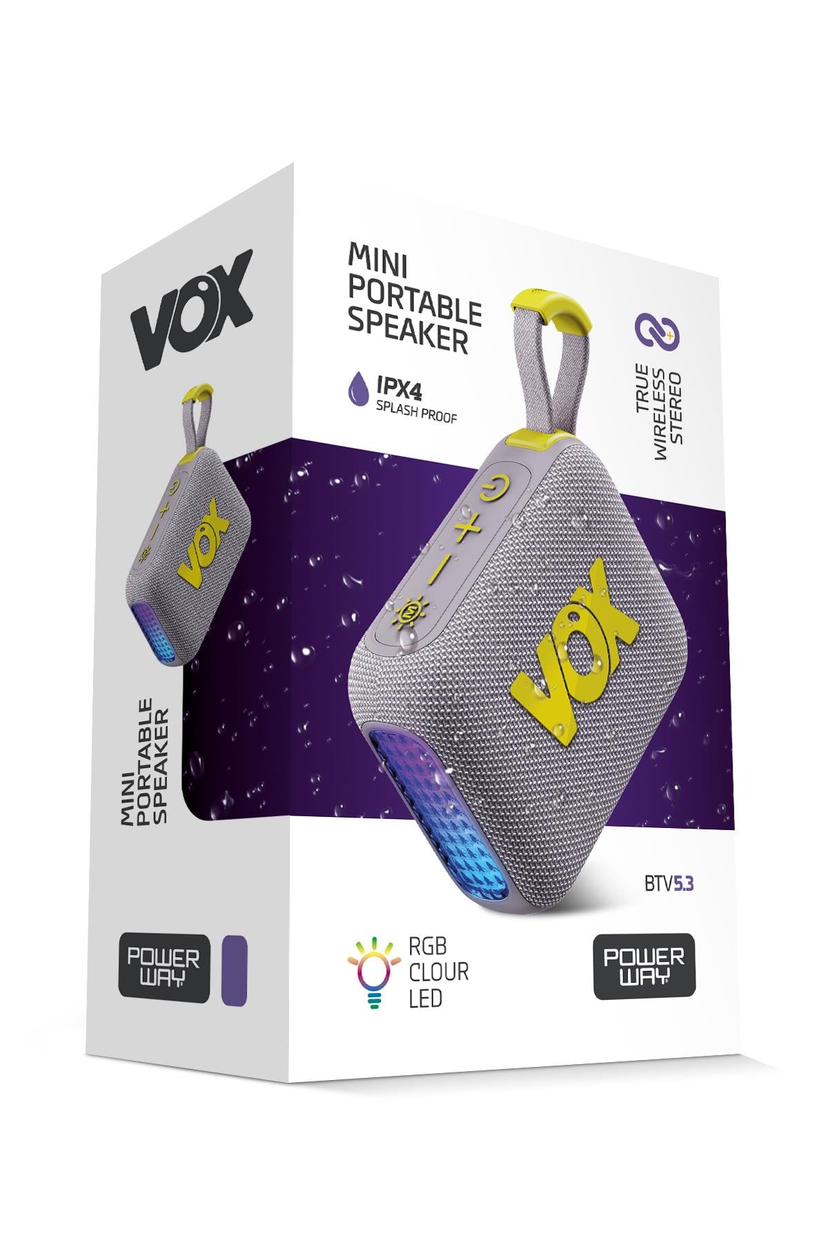 Vox Usb Hafıza Kartı Aux Radyo Led Işıklı Bluetooth Hoparlör Hi-Fi Ses Bombası