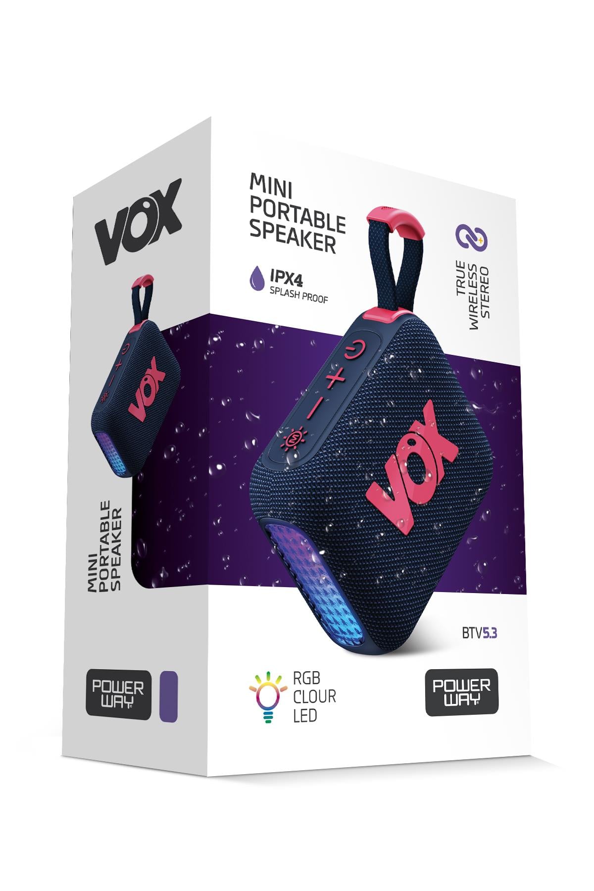 Vox Usb Hafıza Kartı Aux Radyo Led Işıklı Bluetooth Hoparlör Hi-Fi Ses Bombası