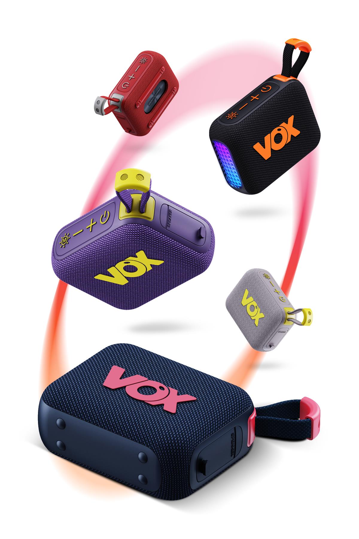 Vox Usb Hafıza Kartı Aux Radyo Led Işıklı Bluetooth Hoparlör Hi-Fi Ses Bombası