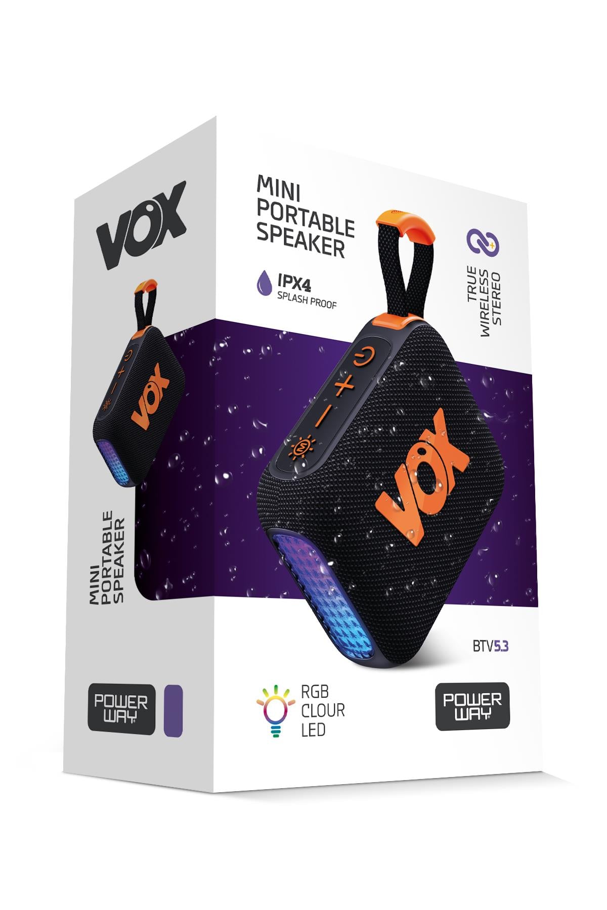 Vox Usb Hafıza Kartı Aux Radyo Led Işıklı Bluetooth Hoparlör Hi-Fi Ses Bombası