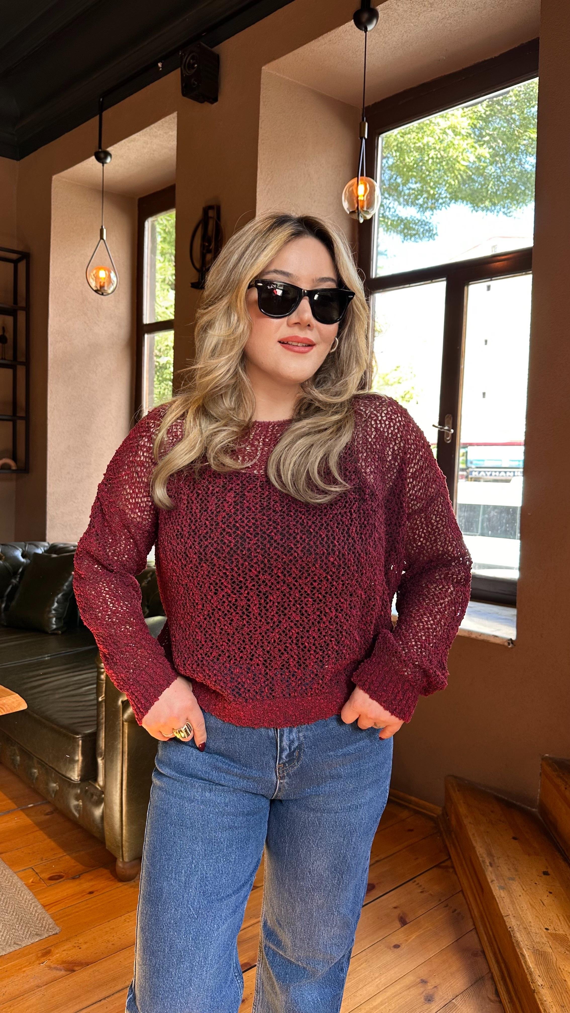 AJURLU TRİKO BORDO
