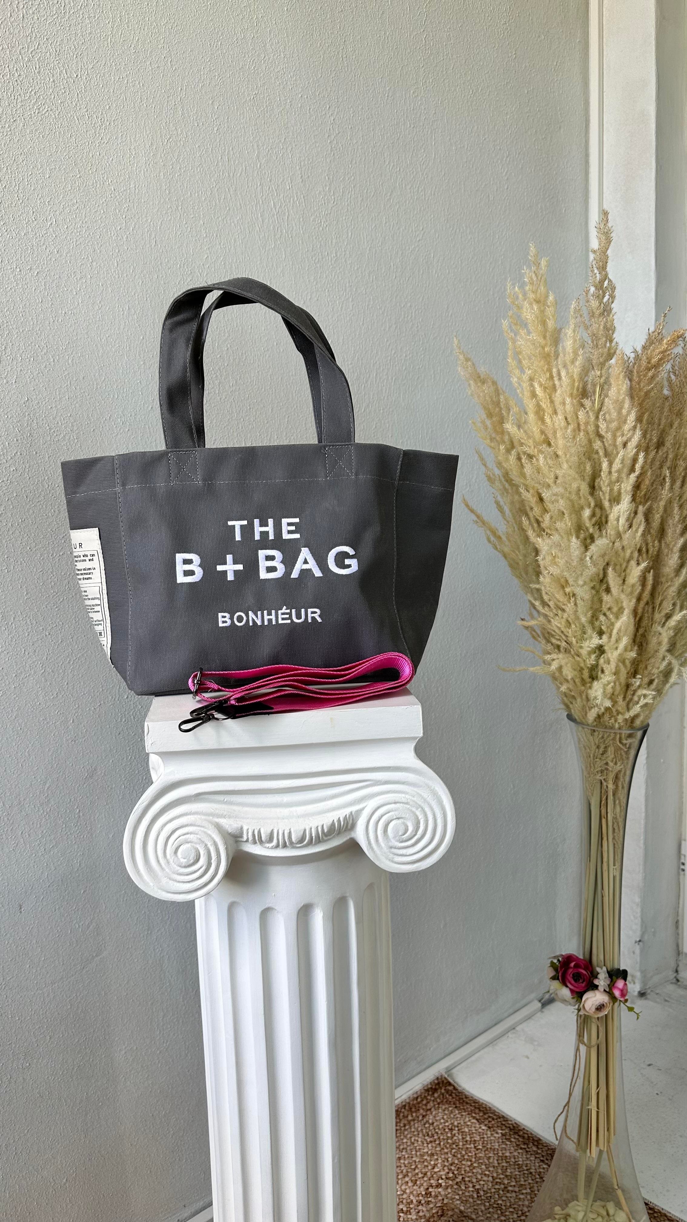 Antrasit bonjeur kanvas kumaş omuz askılı tote bag çanta