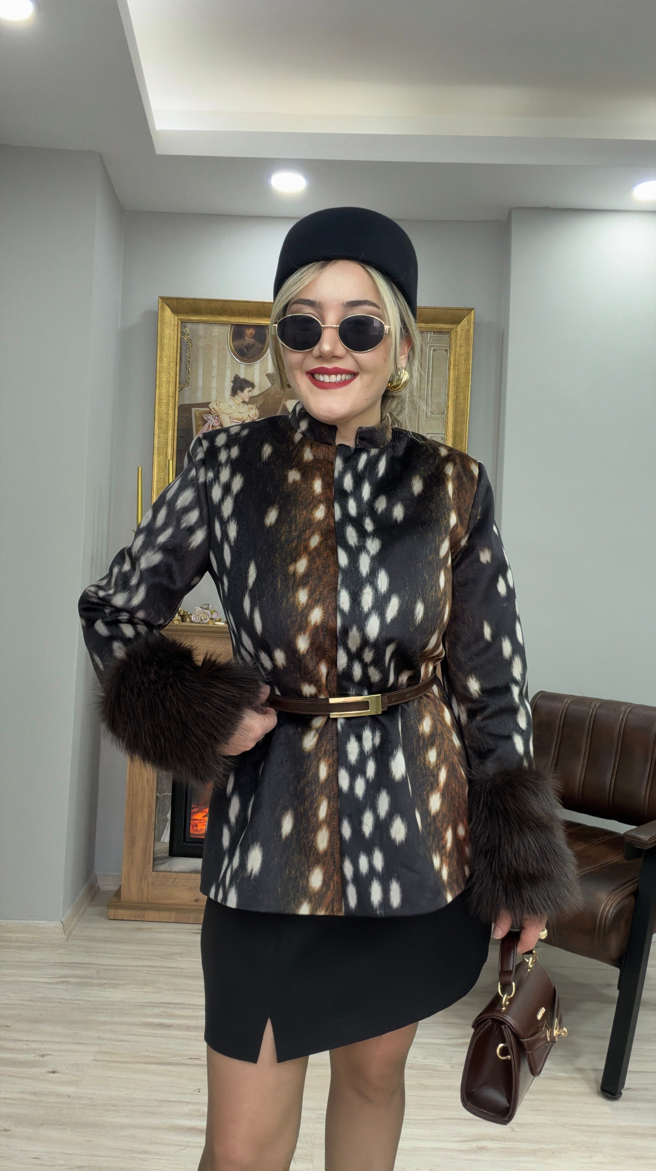 BAMBİ DESEN KÜRKLÜ CEKET