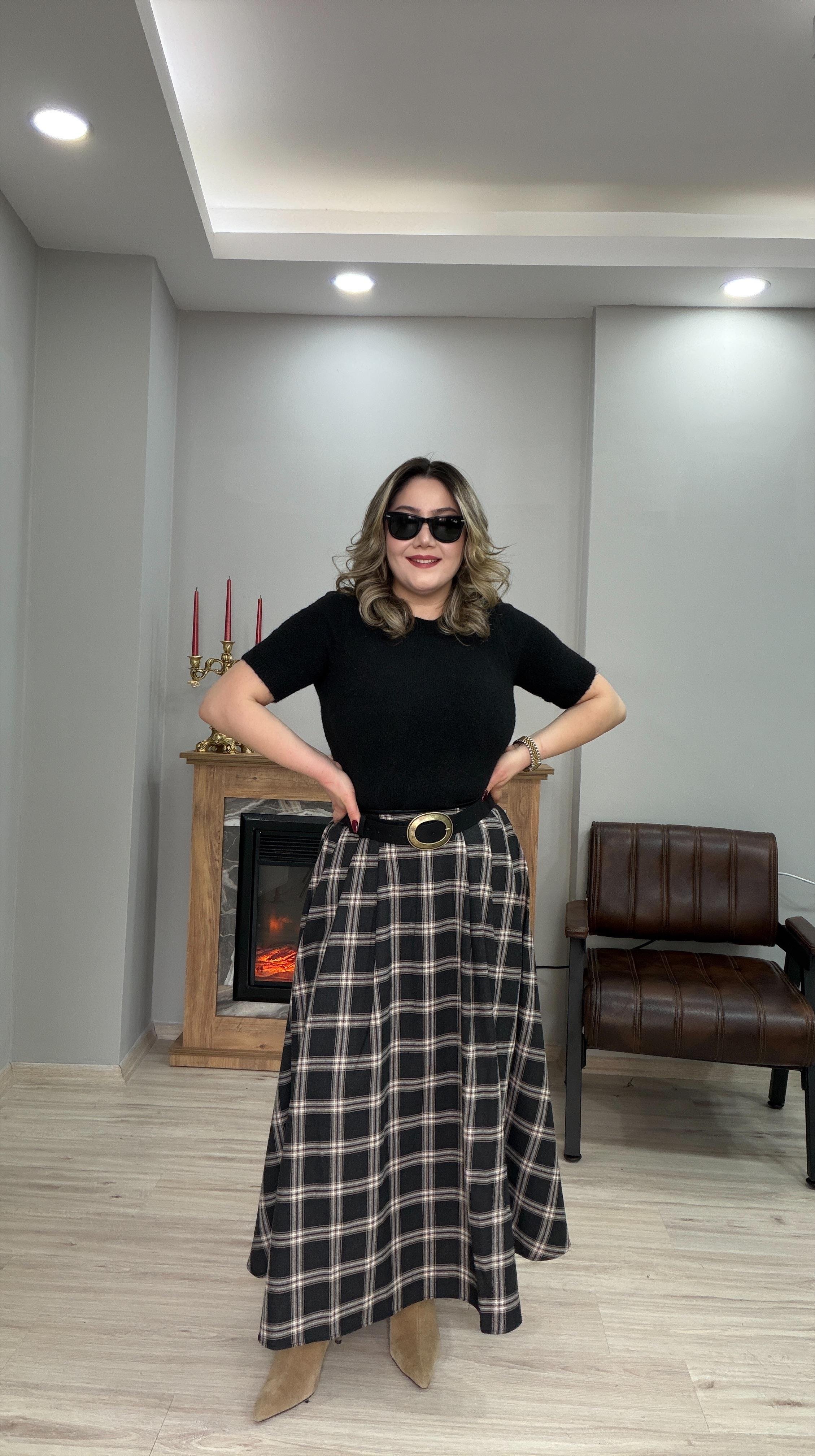 BELDEN LASTİKLİ EKOSE ETEK  KAHVE