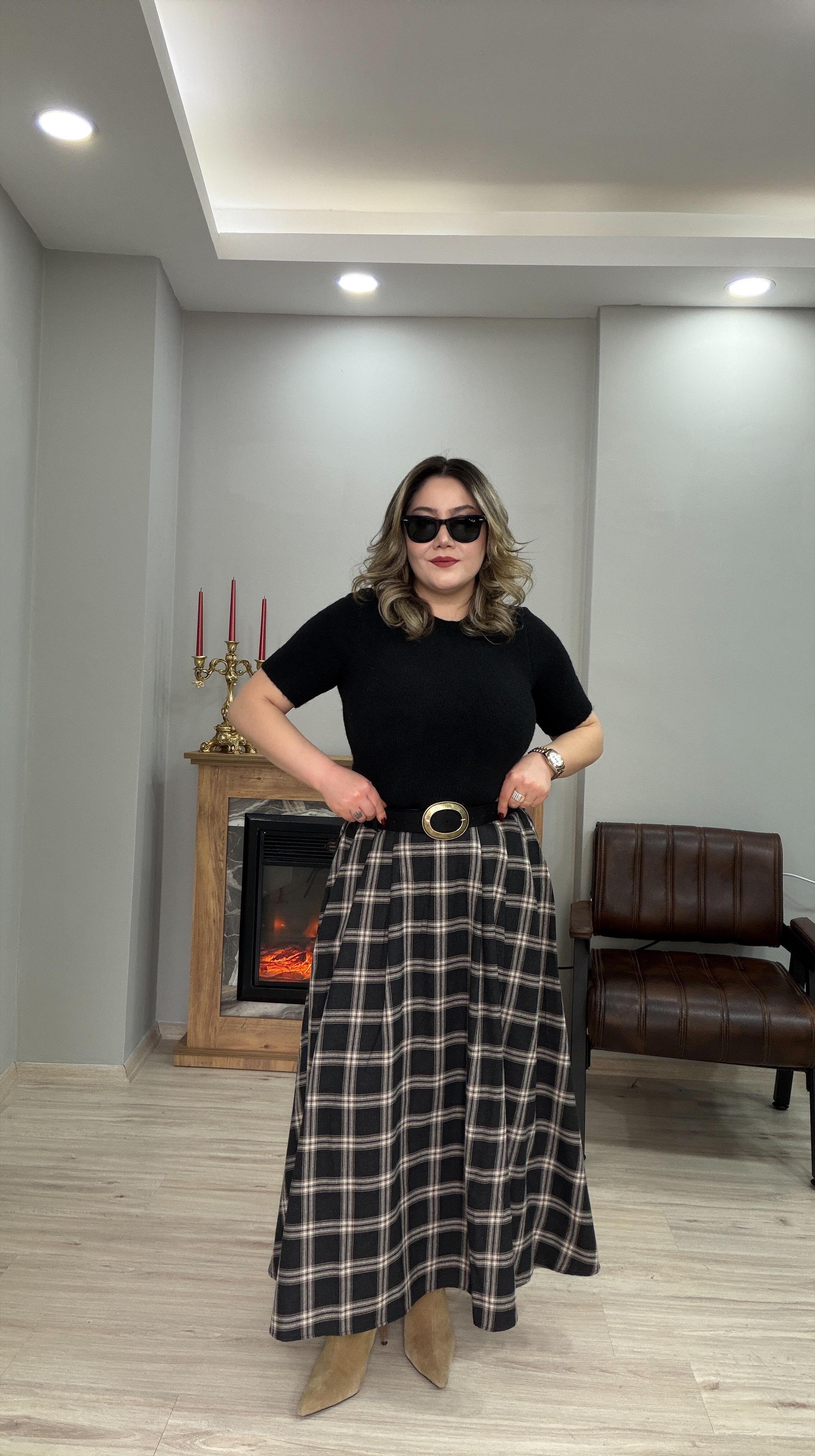 BELDEN LASTİKLİ EKOSE ETEK  KAHVE