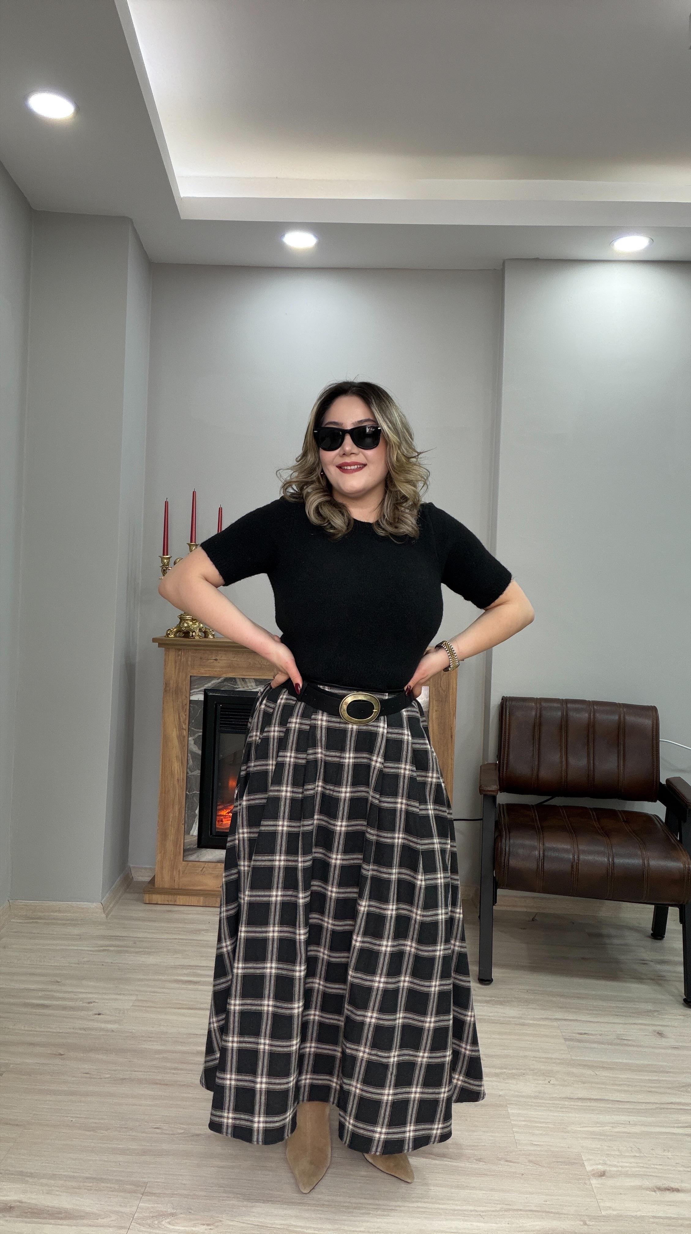 BELDEN LASTİKLİ EKOSE ETEK  KAHVE