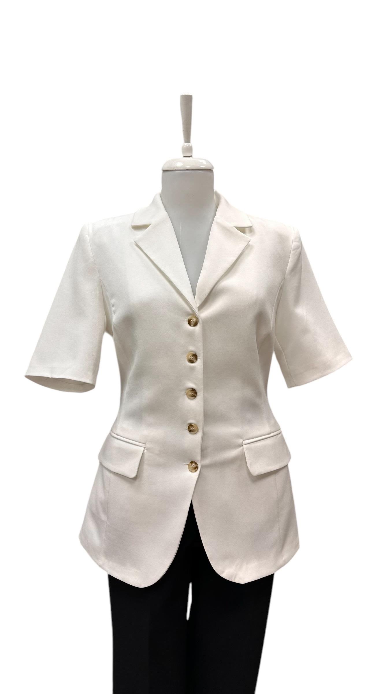 BELDEN OTURTMALI KISA KOL BLAZER CEKET EKRU