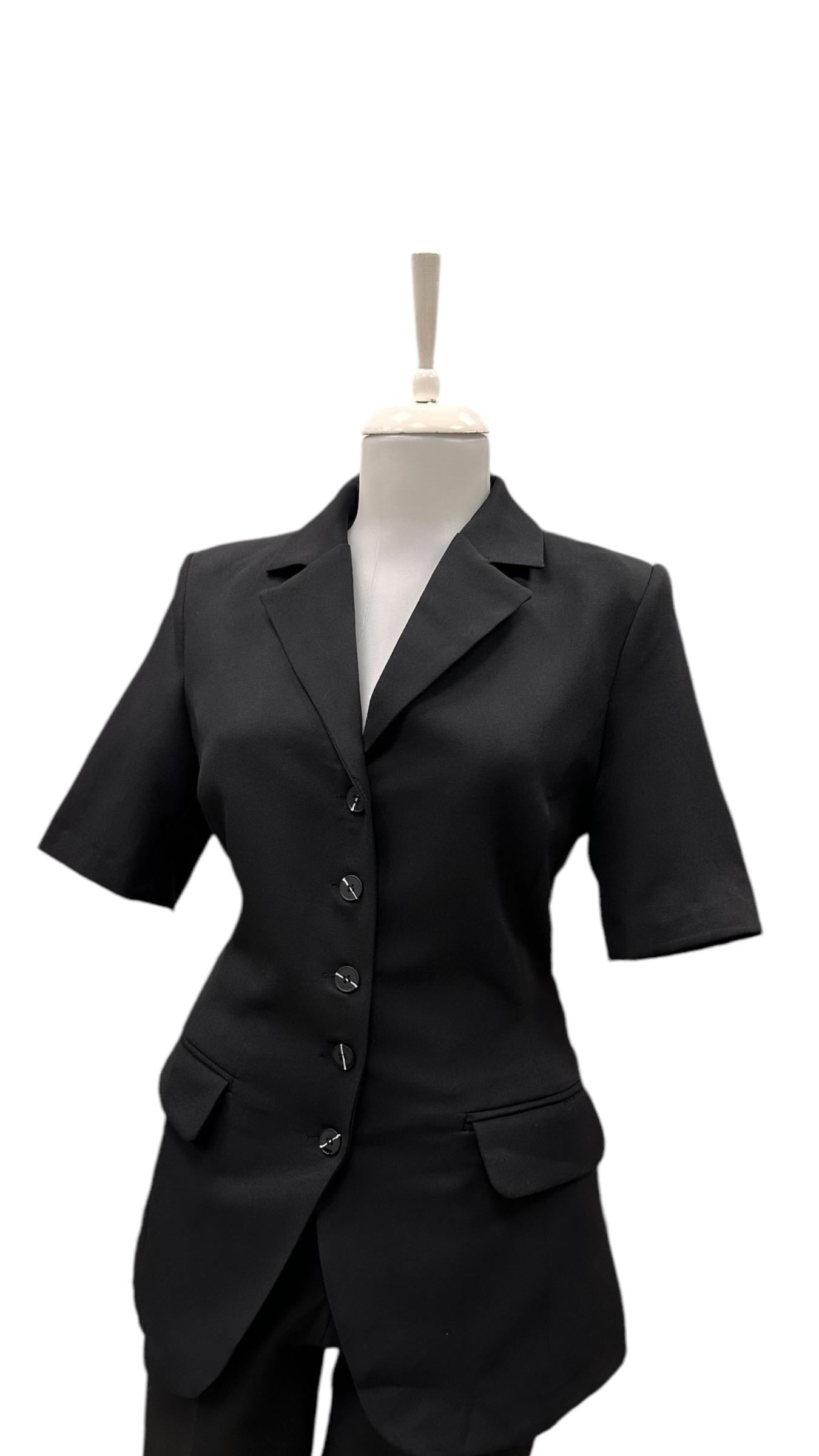 BELDEN OTURTMALI KISA KOL BLAZER CEKET SİYAH
