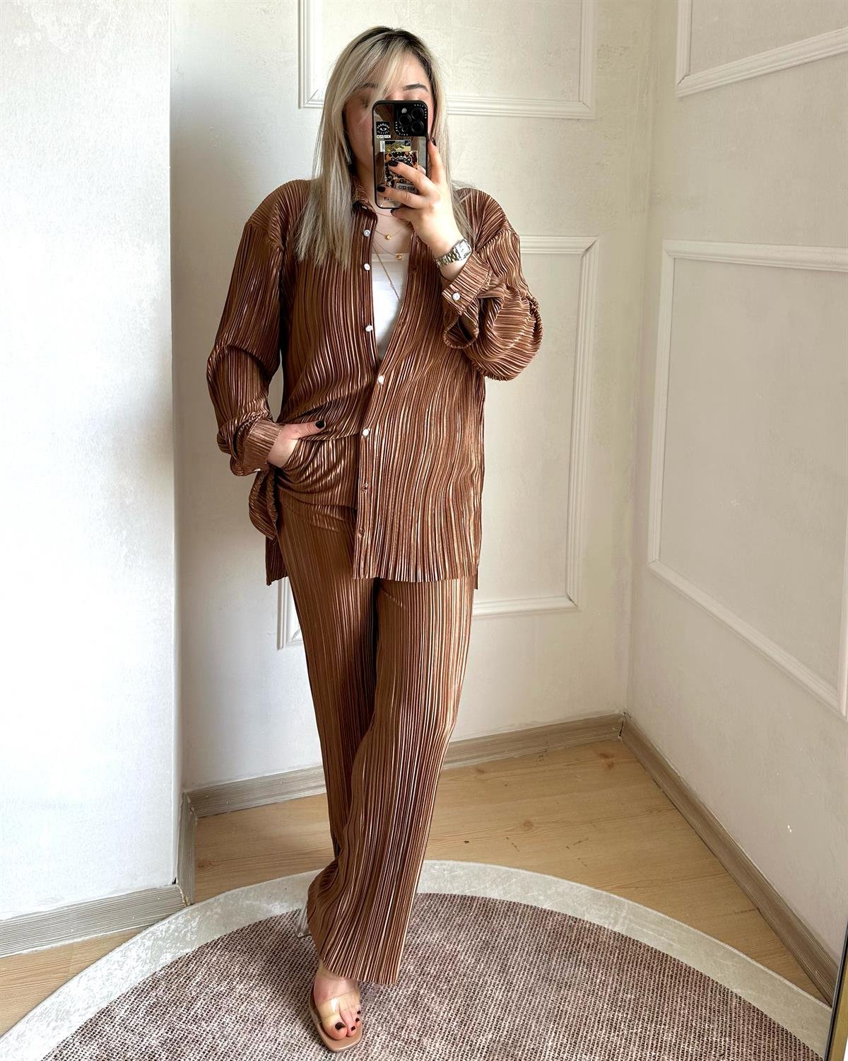 Bronz Kahve Kırınkıl Takım