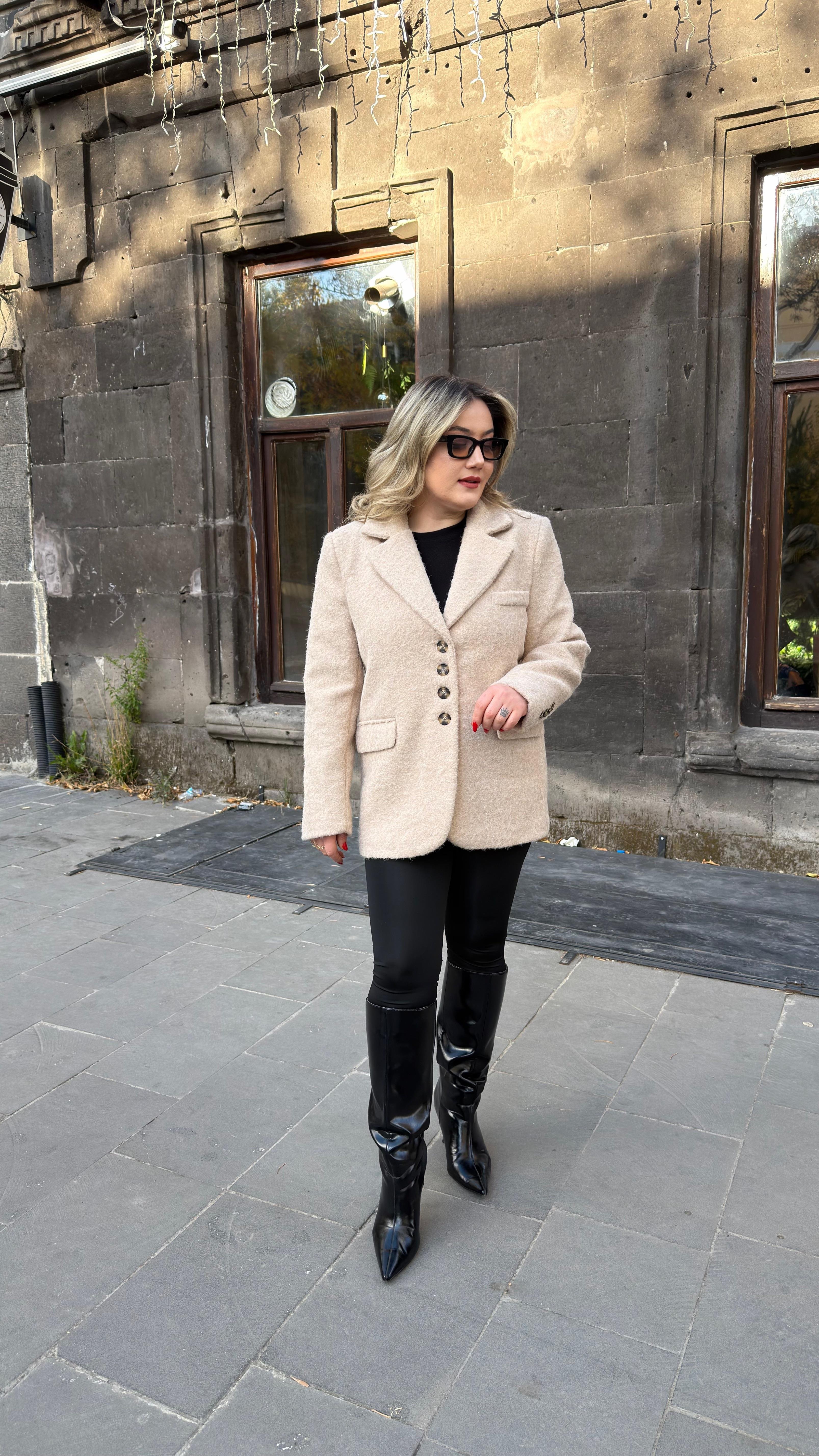 BUKLET BLAZER CEKET BEJ