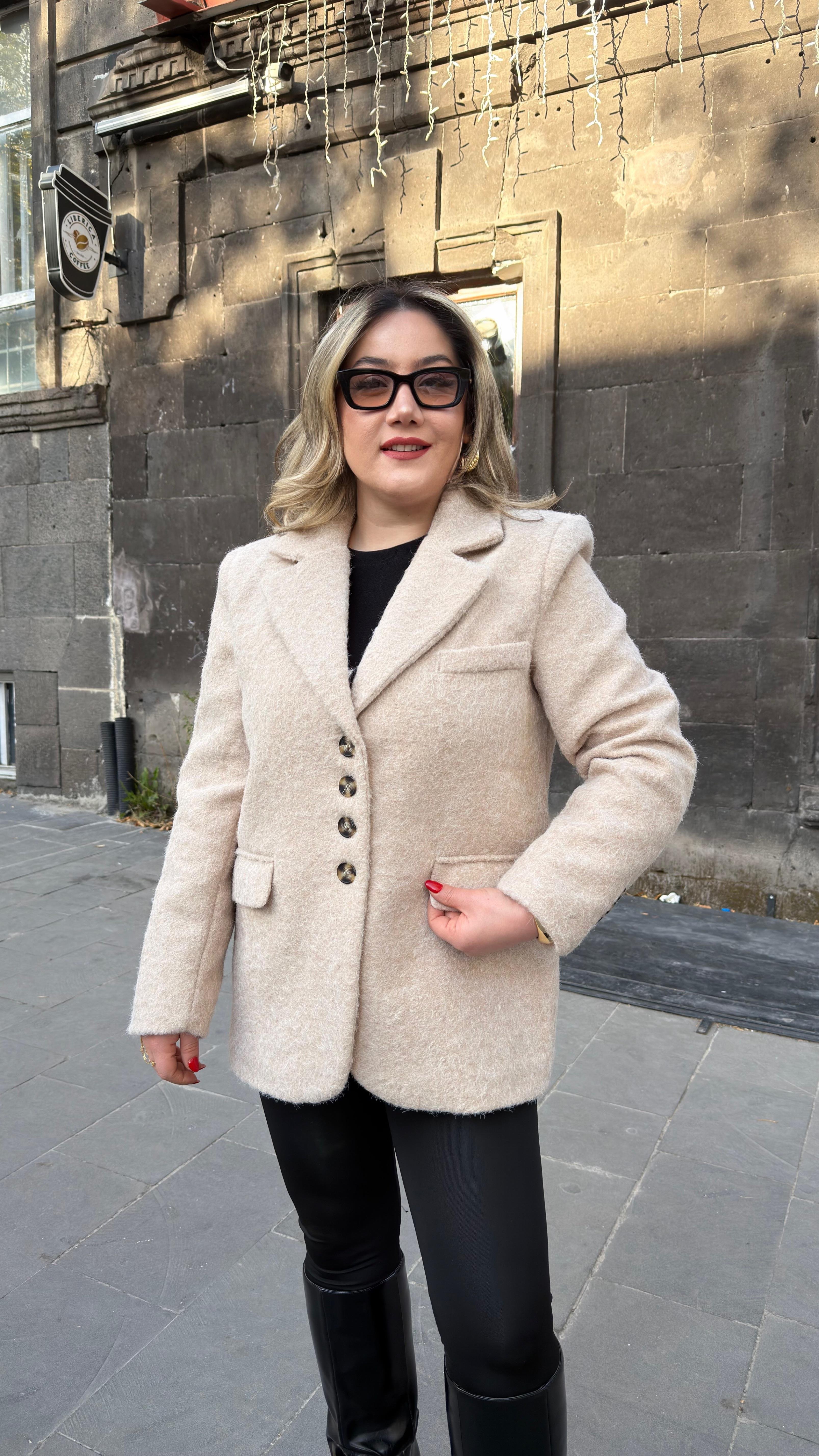 BUKLET BLAZER CEKET BEJ