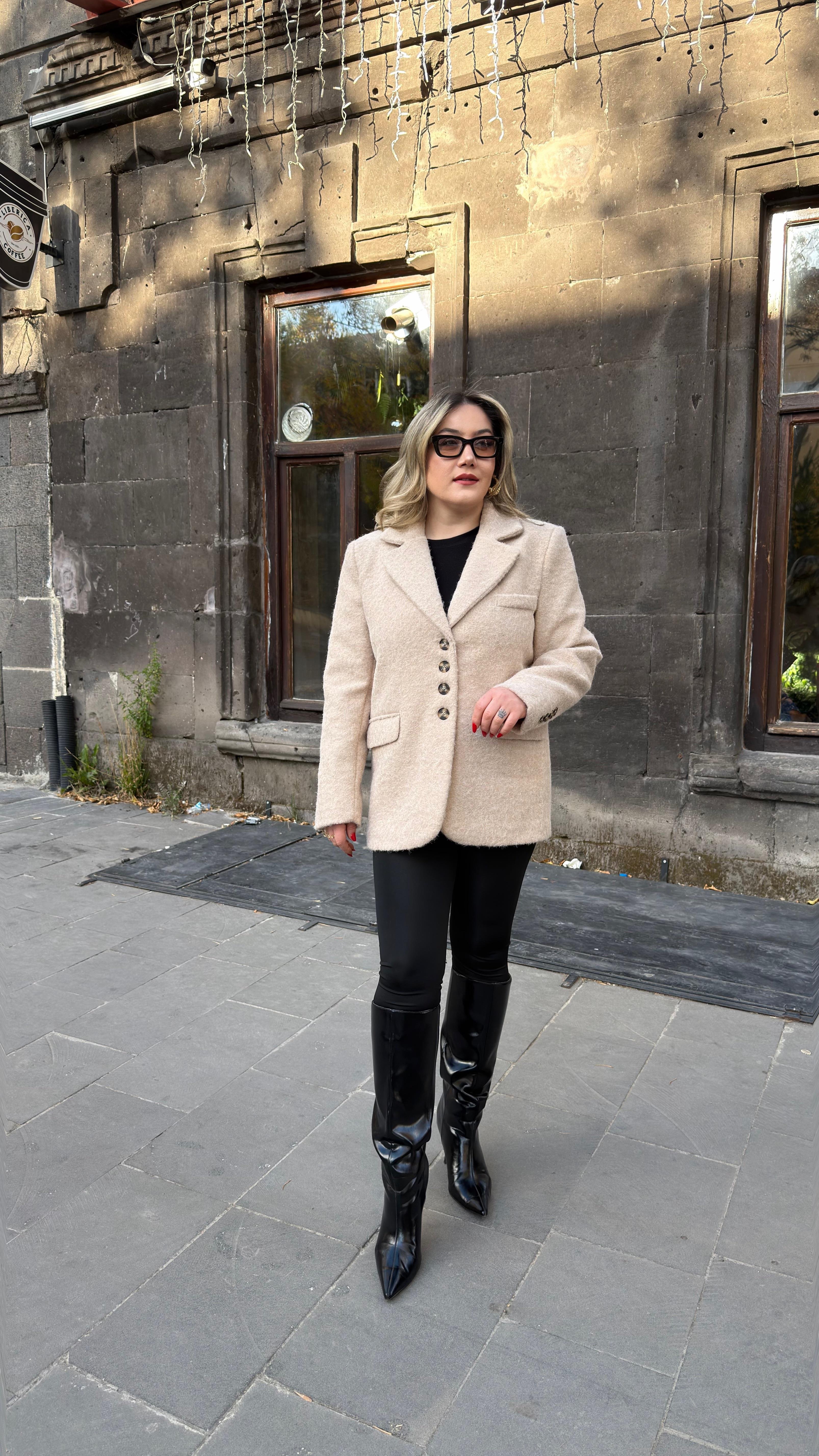 BUKLET BLAZER CEKET BEJ