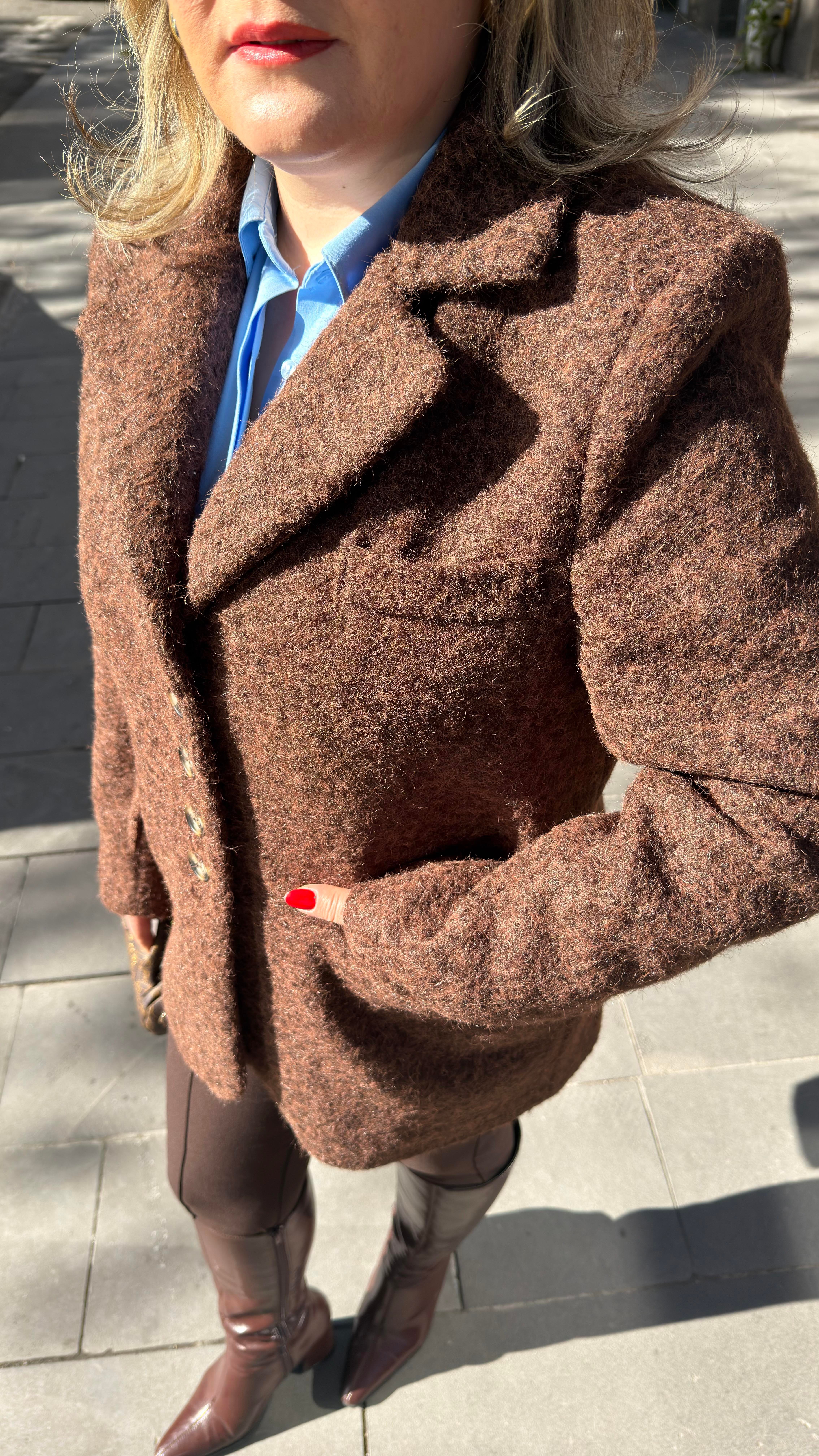 BUKLET BLAZER CEKET KAHVE