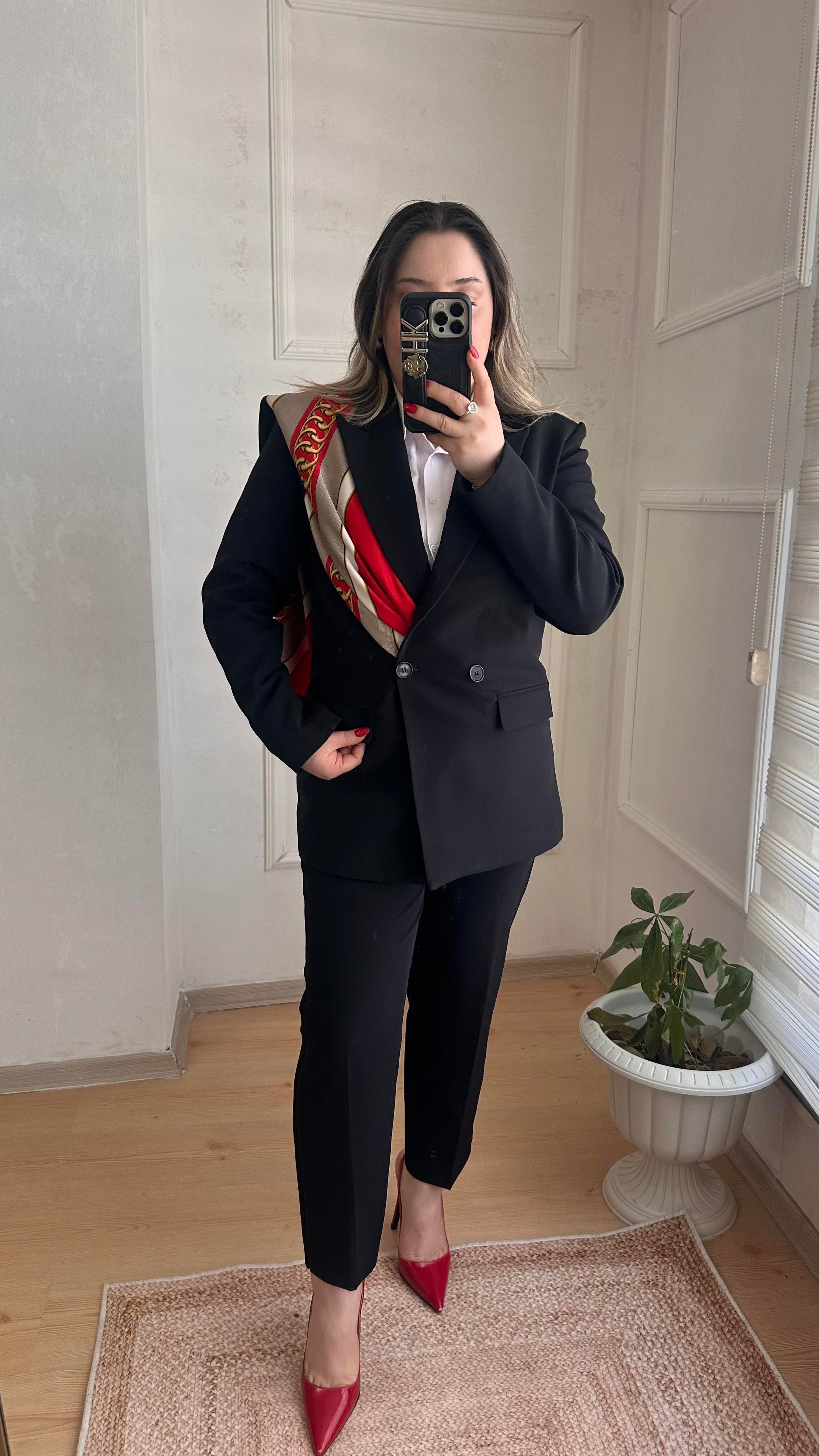 CARROT PANTOLONLU BLAZER CEKET TAKIM SİYAH