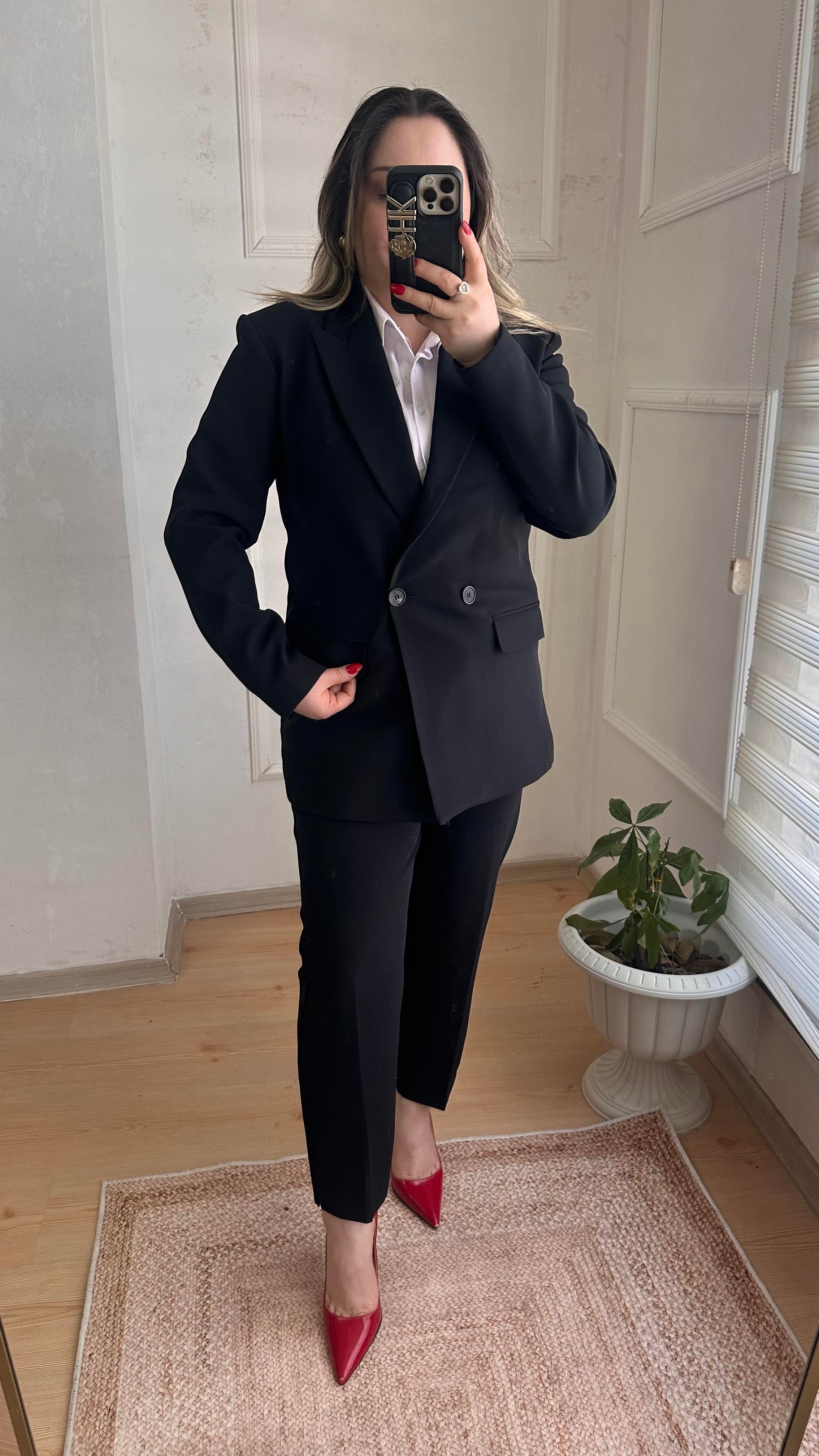 CARROT PANTOLONLU BLAZER CEKET TAKIM SİYAH