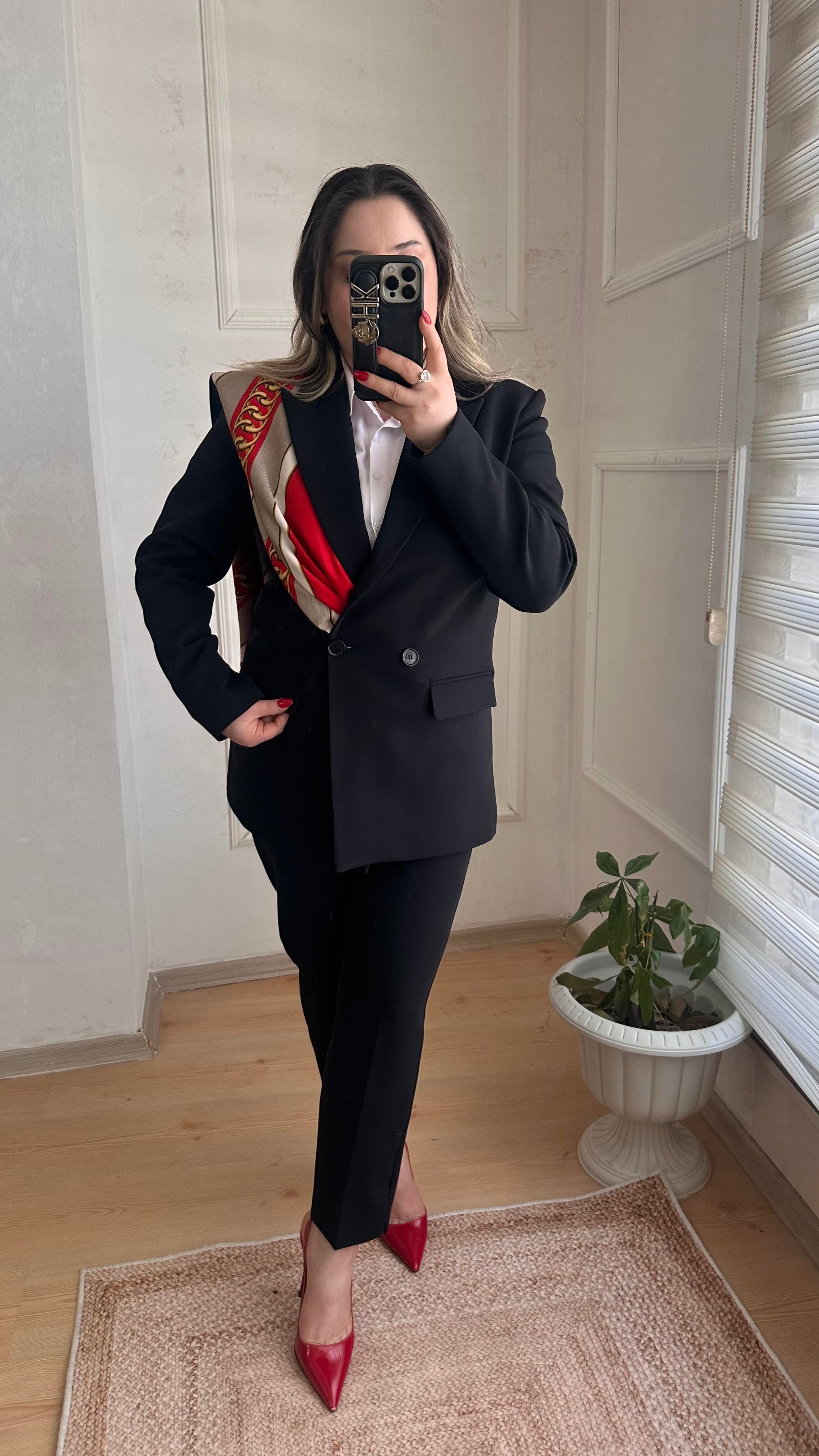 CARROT PANTOLONLU BLAZER CEKET TAKIM SİYAH